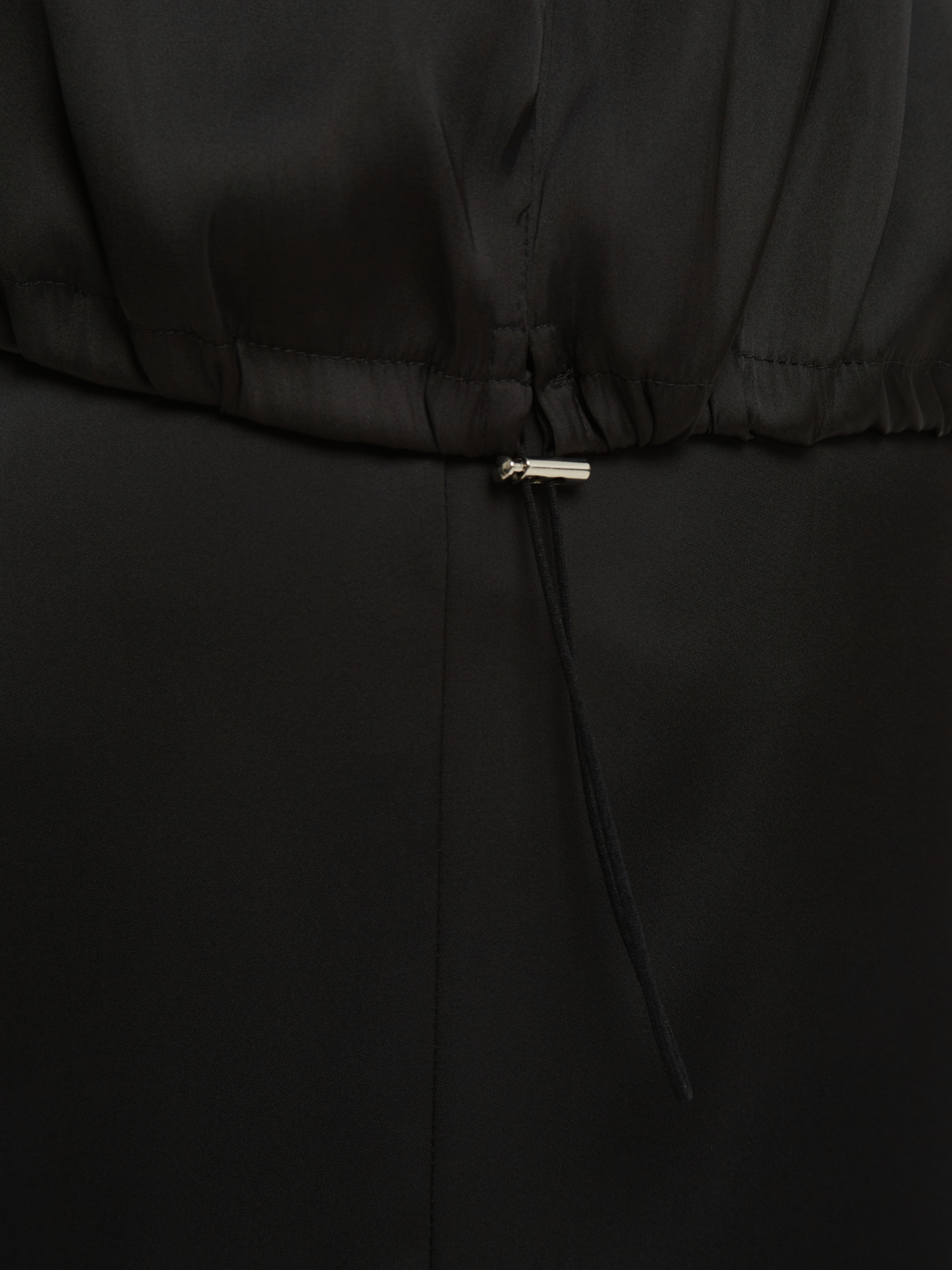 Σατέν μπλούζα V με μπαλούν μανίκια φωτογραφία