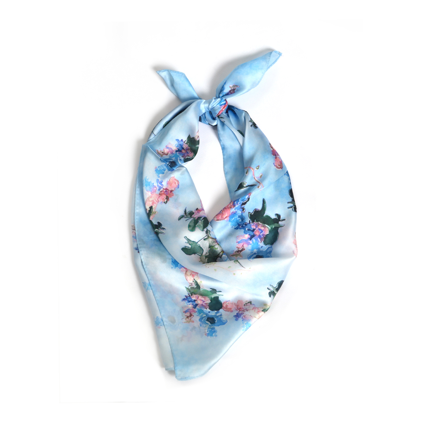 Σατέν φουλάρι με floral print