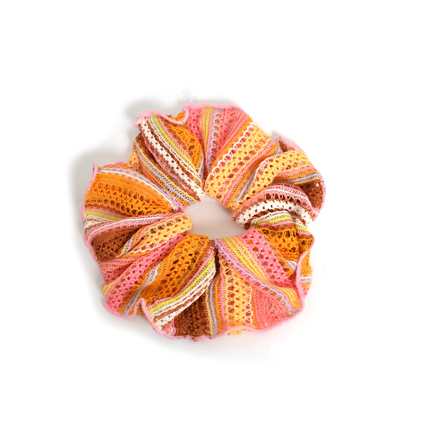 Stripe crochet scrunchie