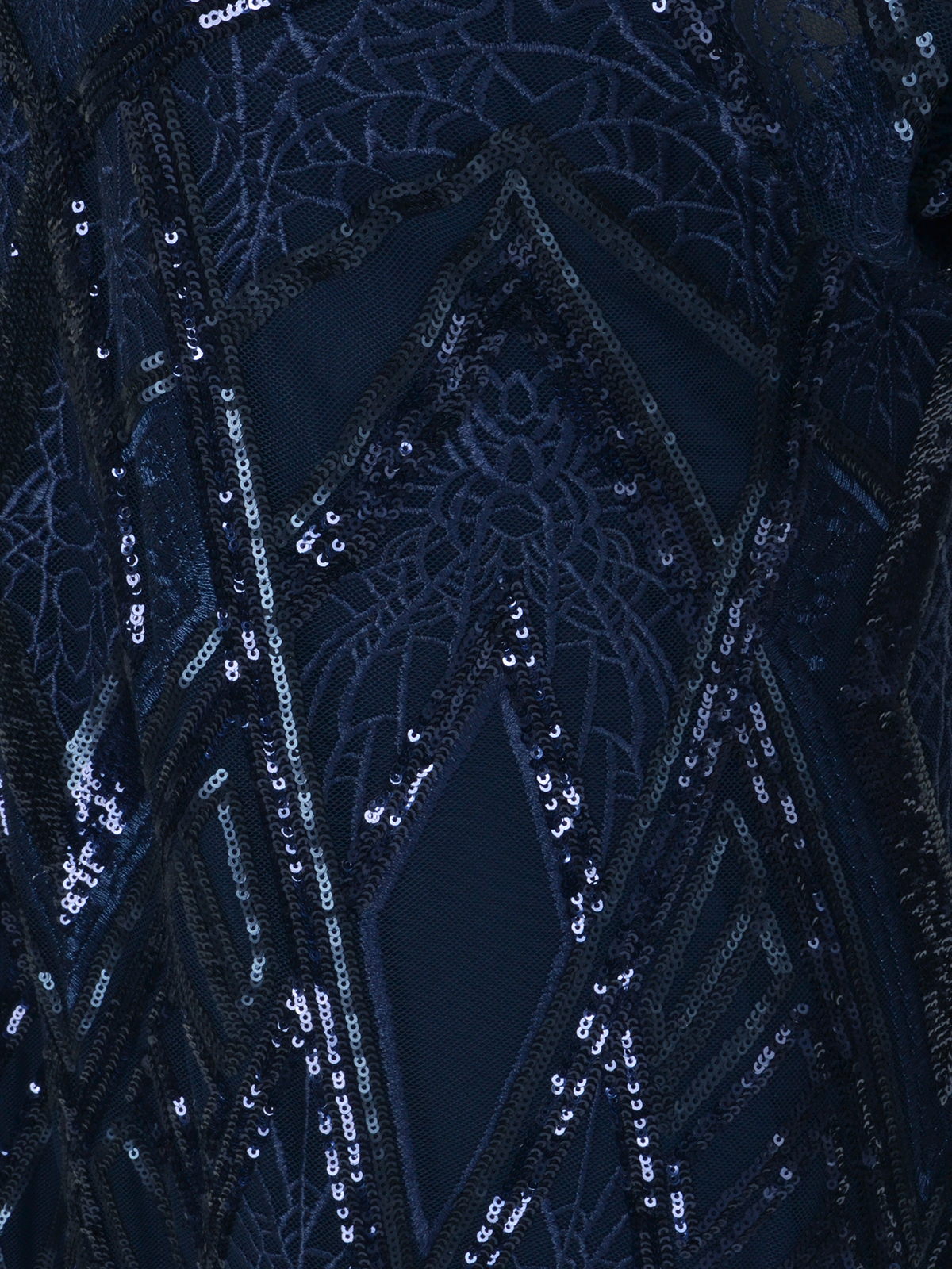 Maxi φόρεμα από τούλι με κεντημένα γεωμετρικά sequin μοτίβα φωτογραφία