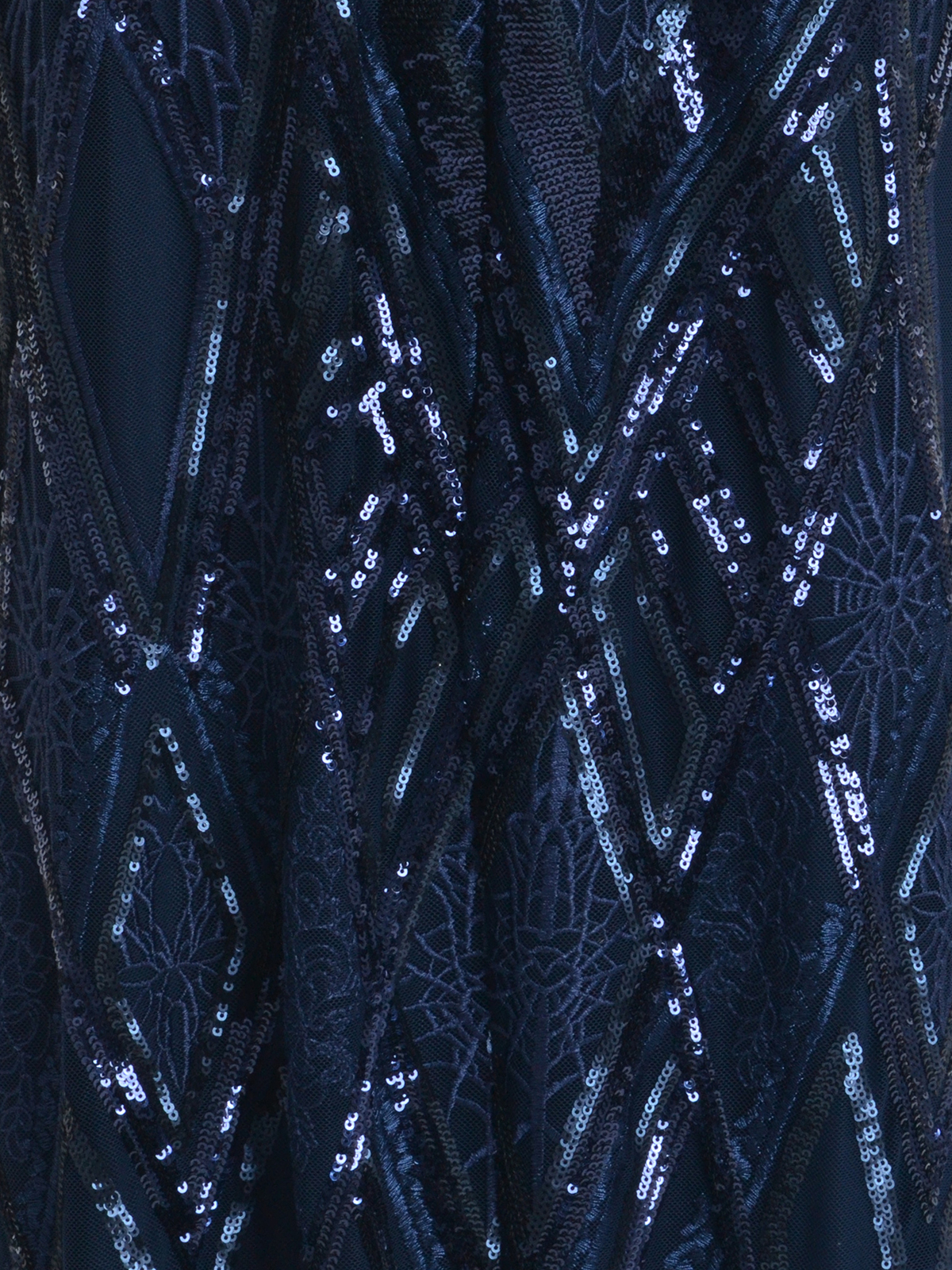 Maxi φόρεμα από τούλι με κεντημένα γεωμετρικά sequin μοτίβα φωτογραφία