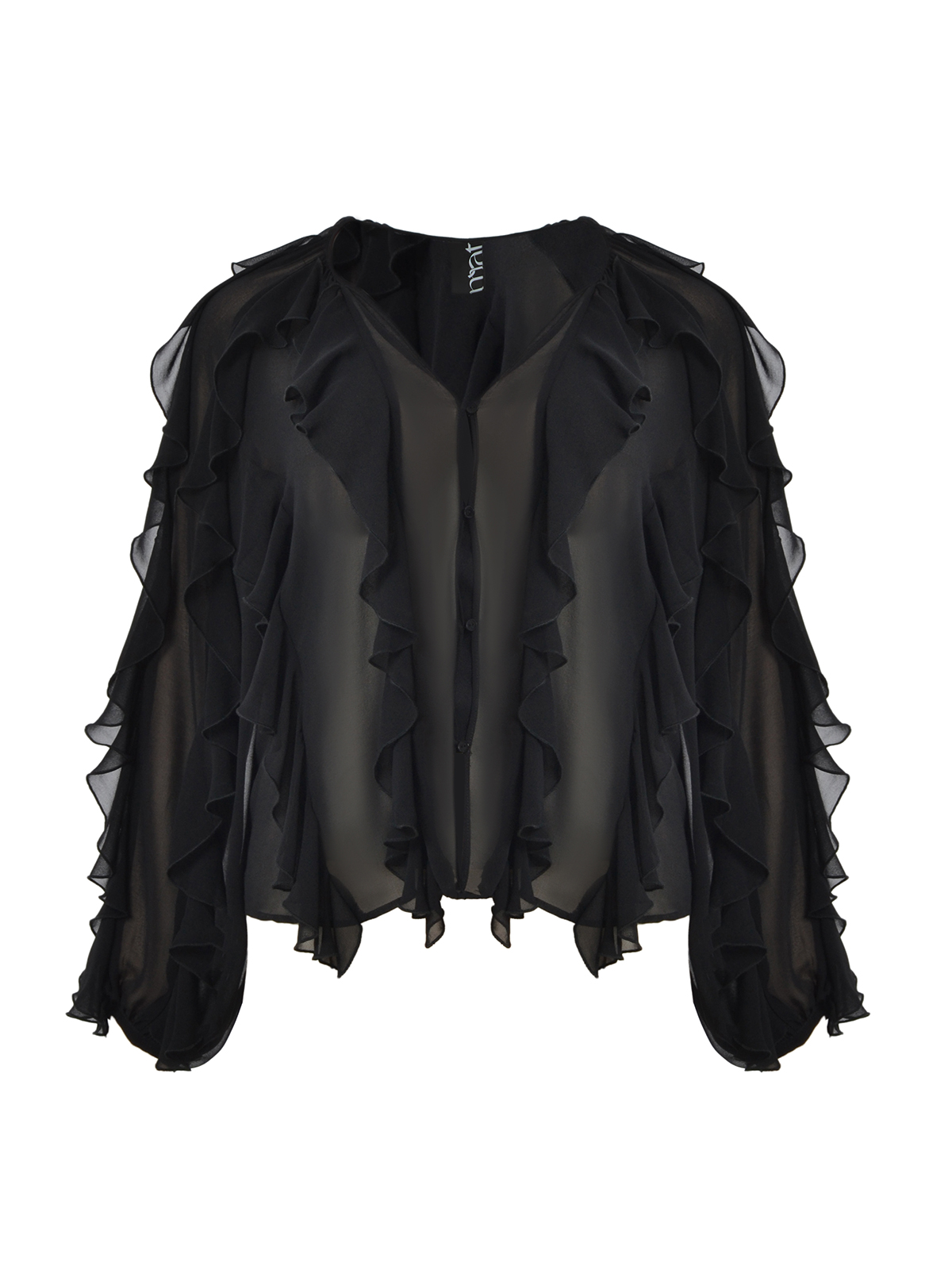 Διαφανές πουκάμισο με βολάν φωτογραφία