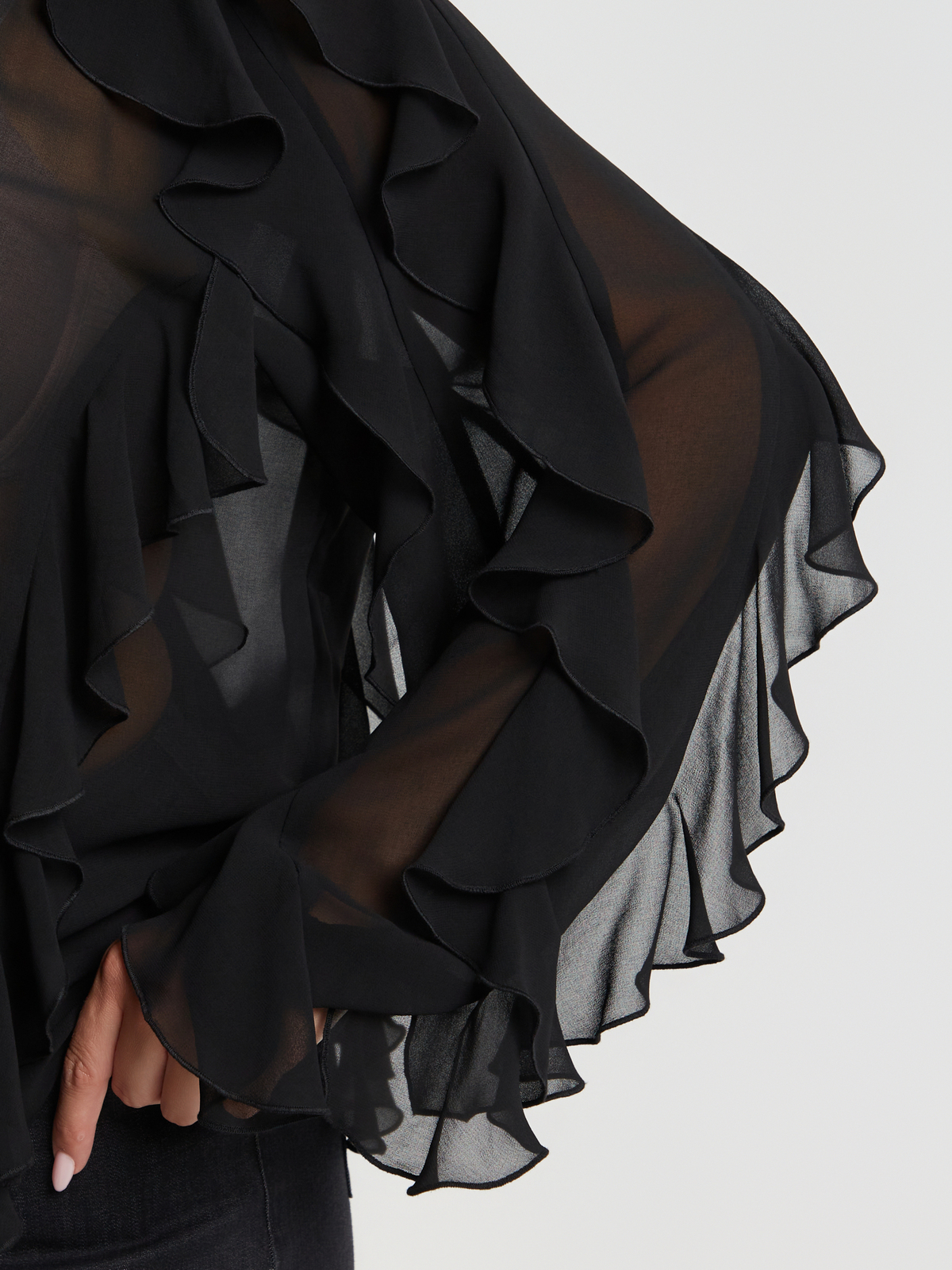 Διαφανές πουκάμισο με βολάν φωτογραφία