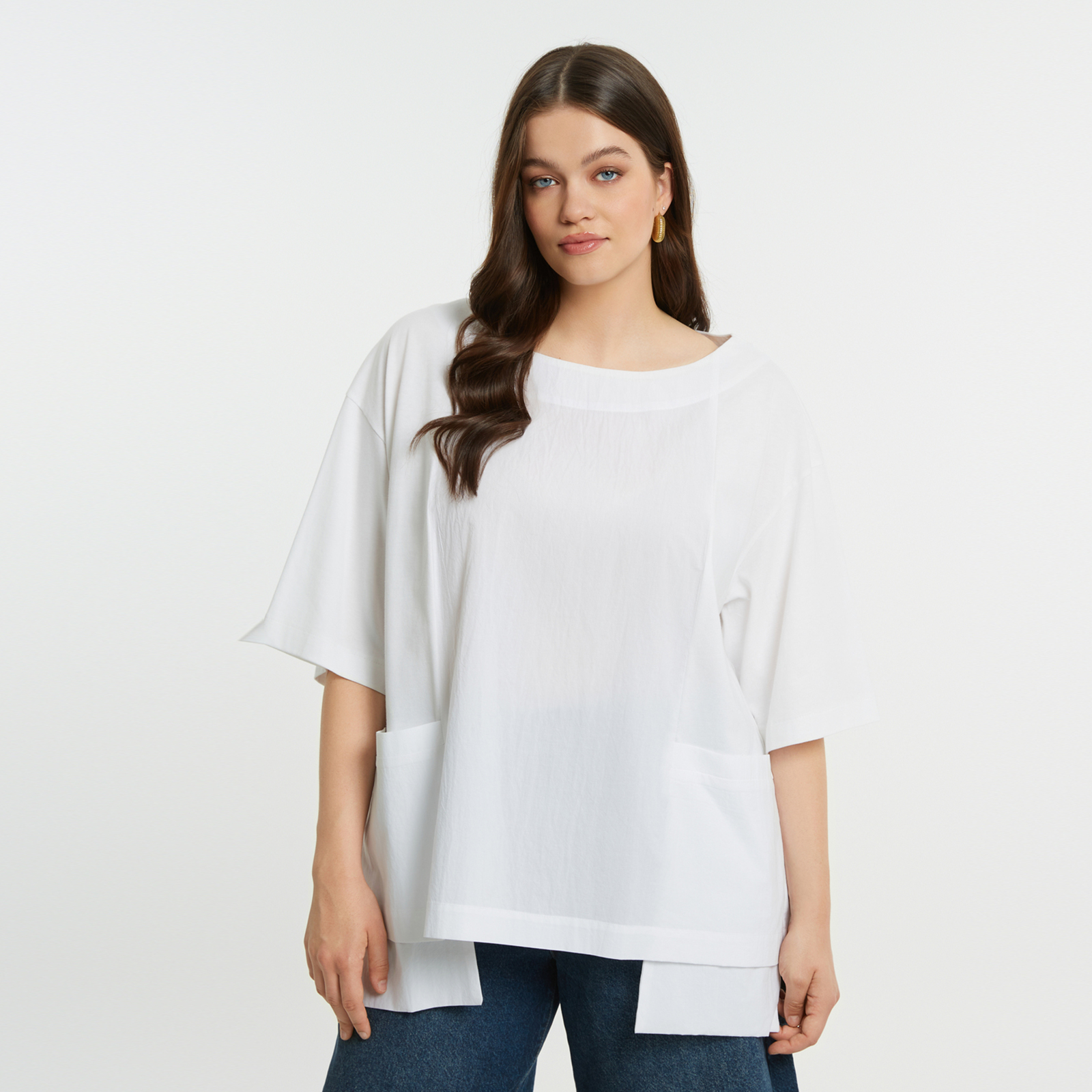 MAT FASHION Μπλούζα t-shirt βαμβακερή με ποπλίνα