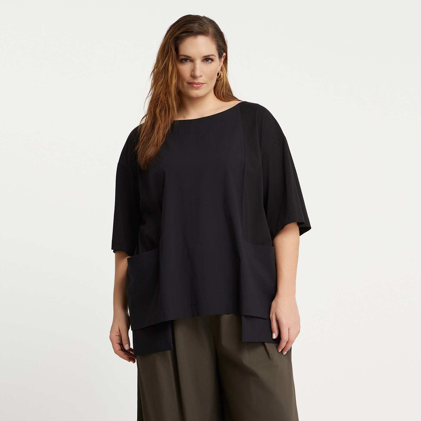 Short-sleeve cotton & poplin t-shirt