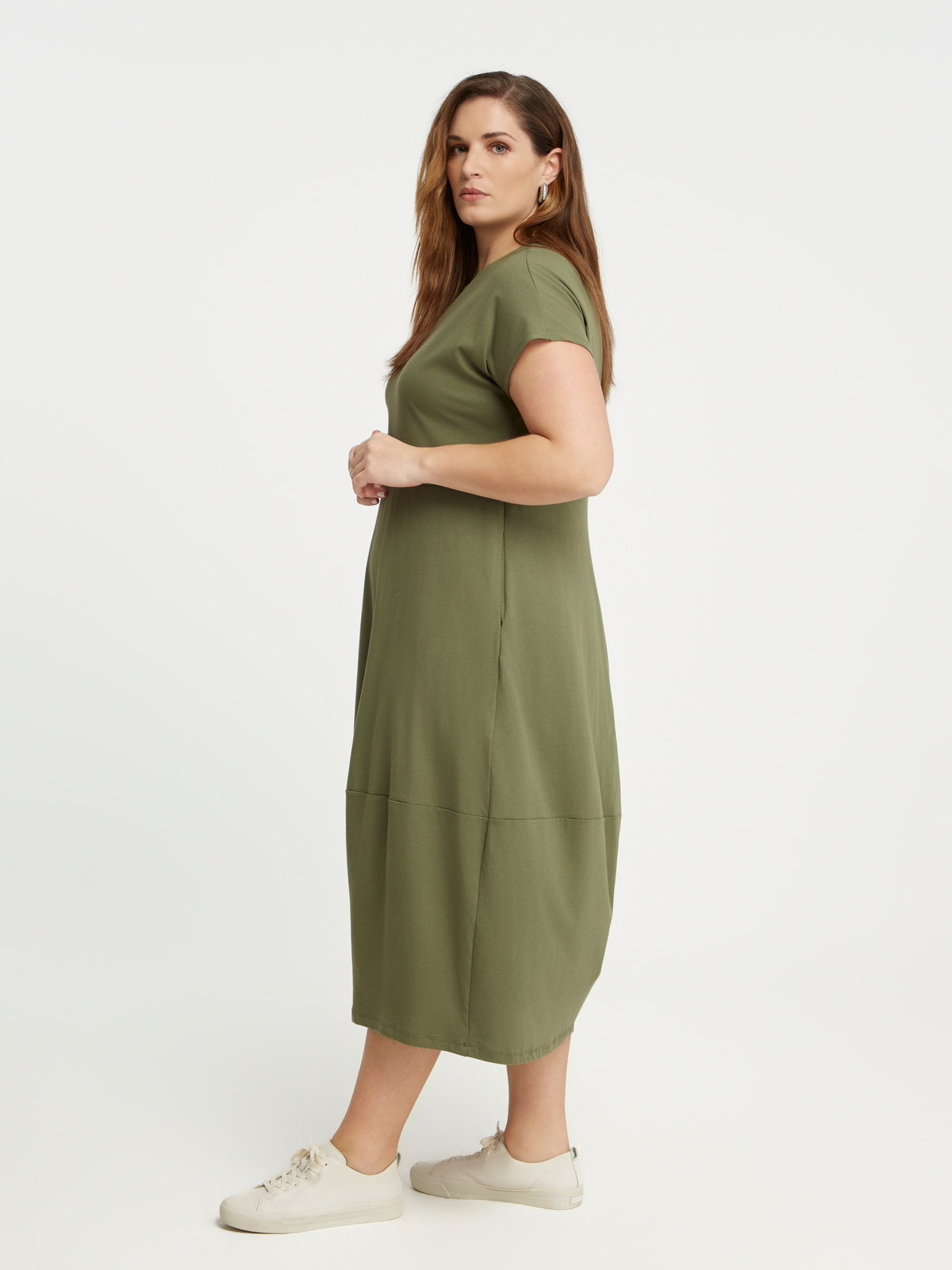 Maxi φόρεμα βαμβακερό με κοντό μανίκι φωτογραφία