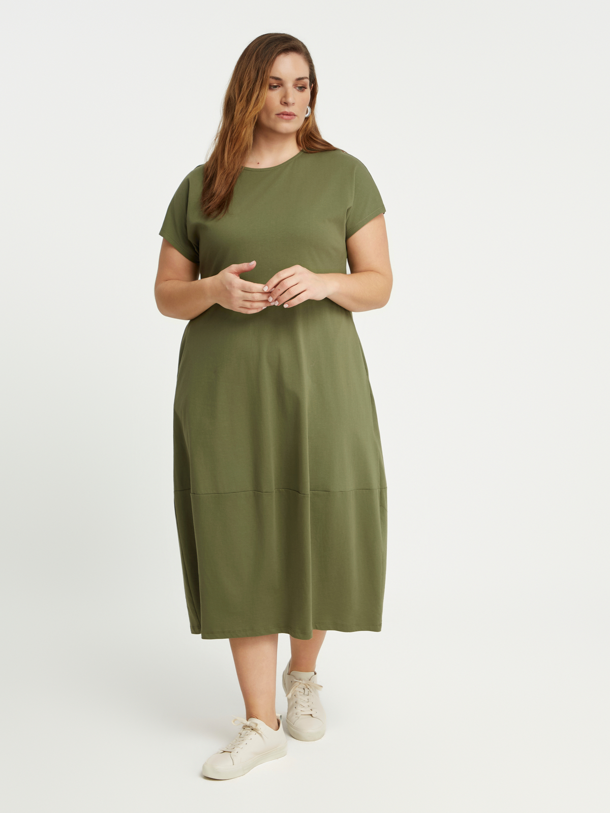 Maxi φόρεμα βαμβακερό με κοντό μανίκι φωτογραφία