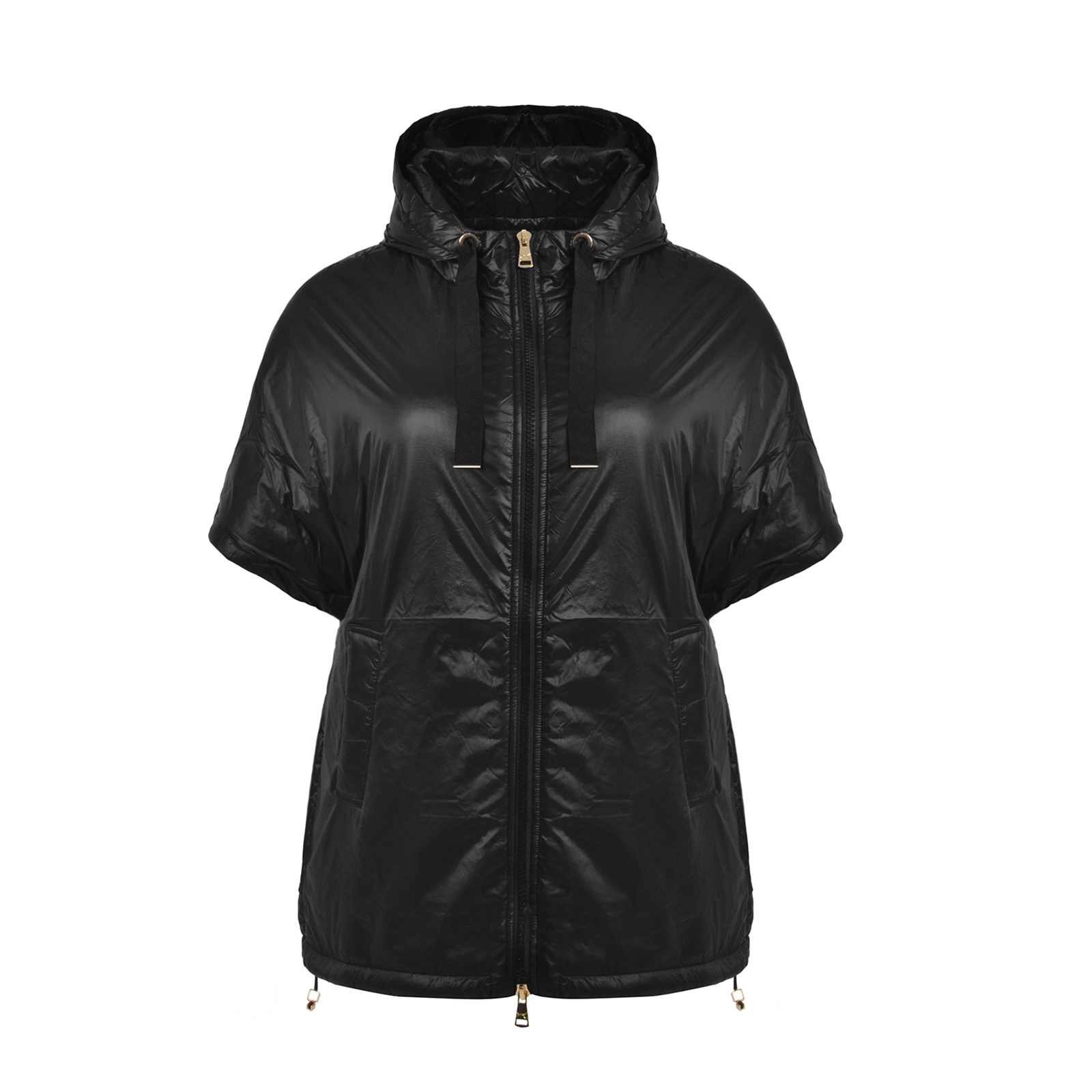 MAT FASHION Σατινέ μπουφάν με κουκούλα και κοντά μανίκια