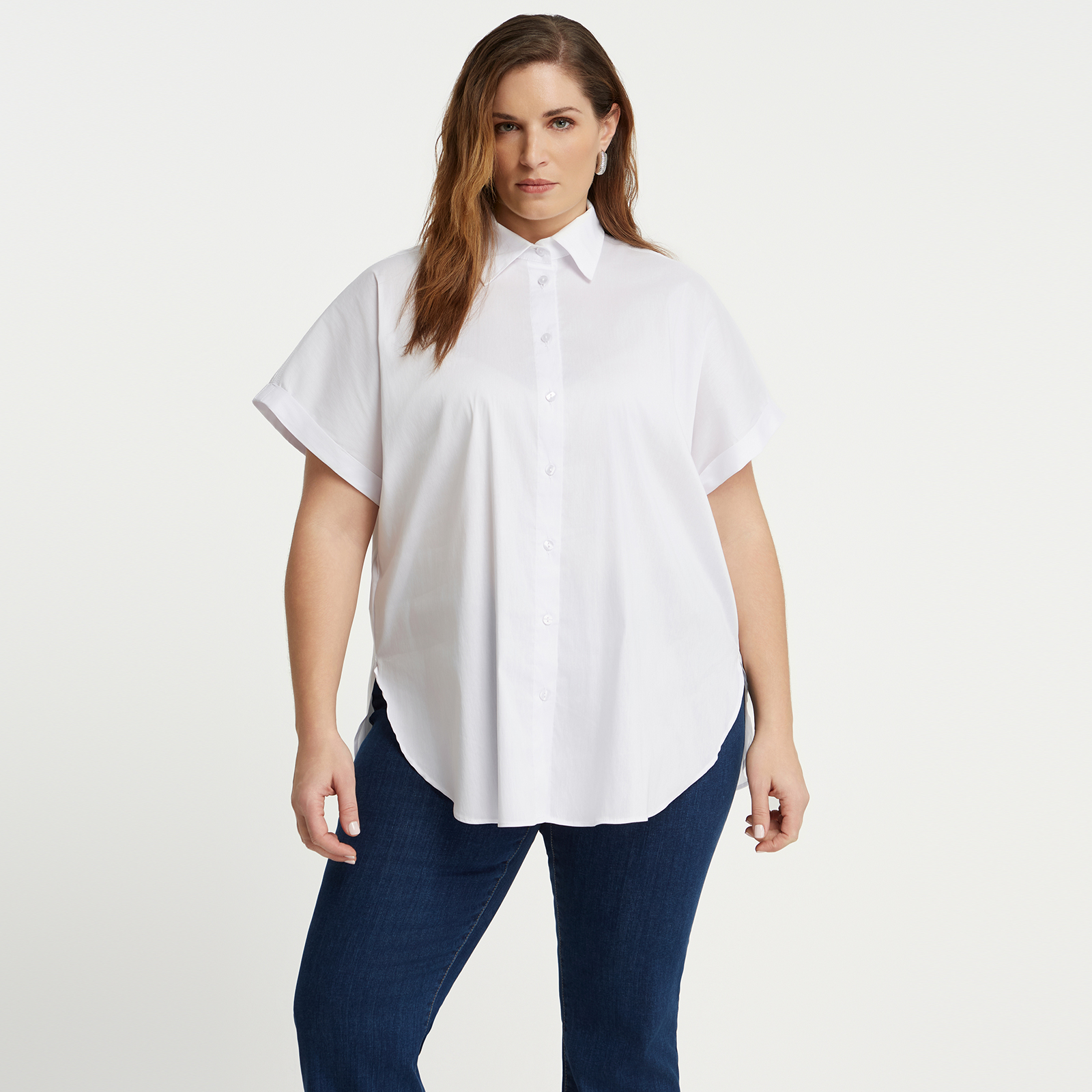 Short-sleeve poplin shirt