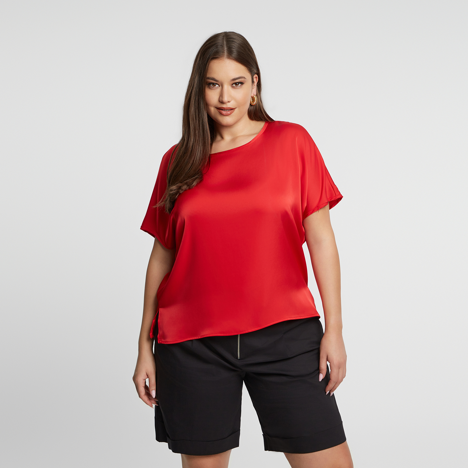 MAT FASHION Μπλούζα σατέν με δέσιμο στην πλάτη