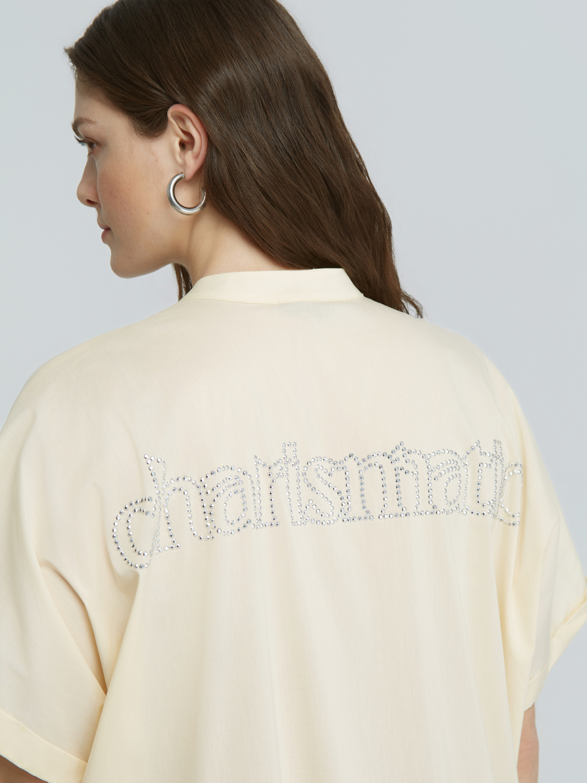 Πουκάμισο κοντομάνικο με strass "Charismatic" logo στη πλάτη φωτογραφία
