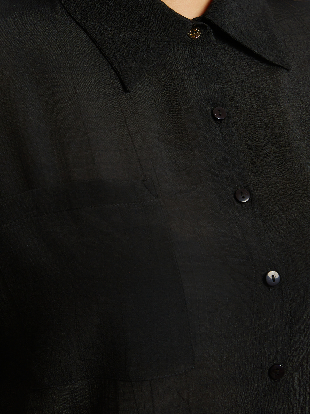 Πουκάμισο με τσέπες και δέσιμο μπροστά φωτογραφία