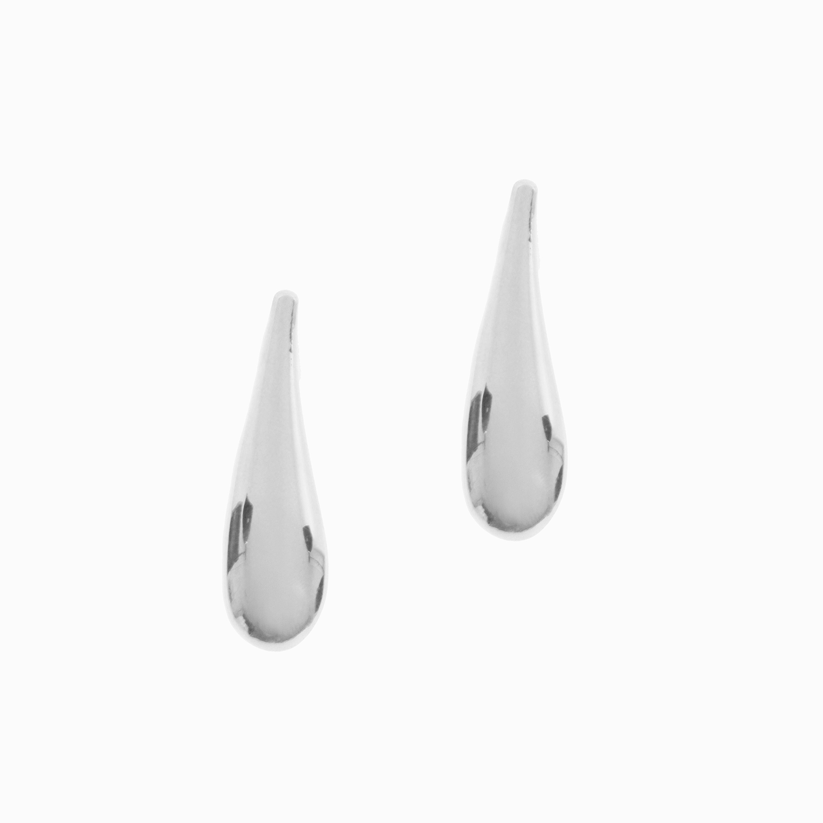 Sleek silver-tone drop earrings
