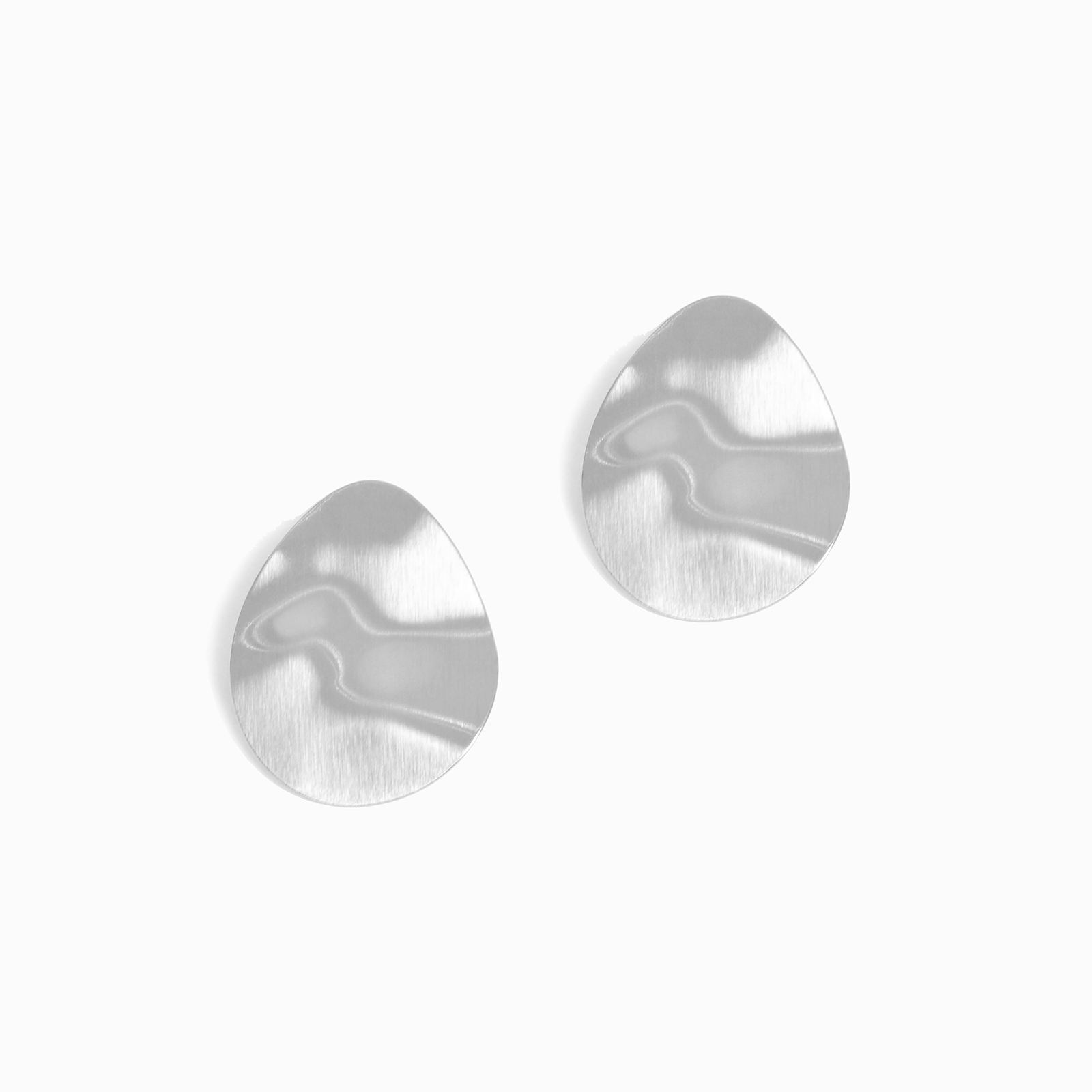 Silver-tone abstract metal stud earrings