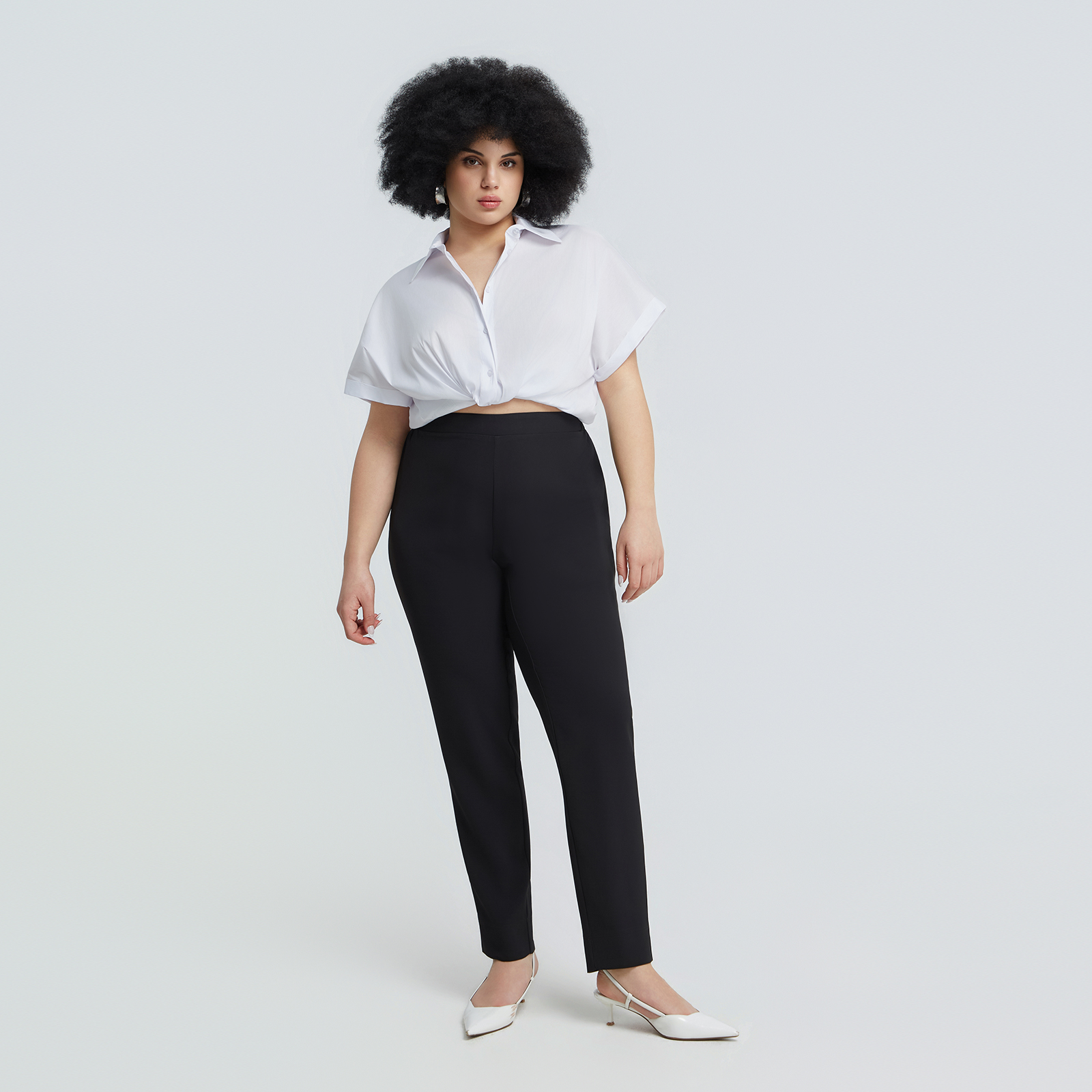 Slim ankle-length trousers with stretch comfort