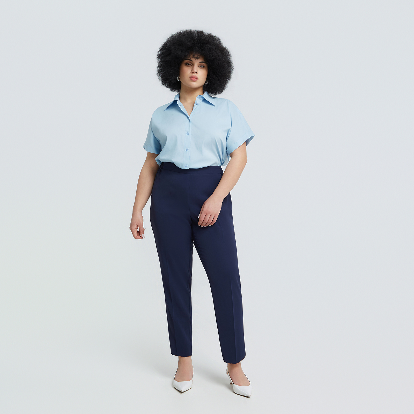 Slim ankle-length trousers with stretch comfort