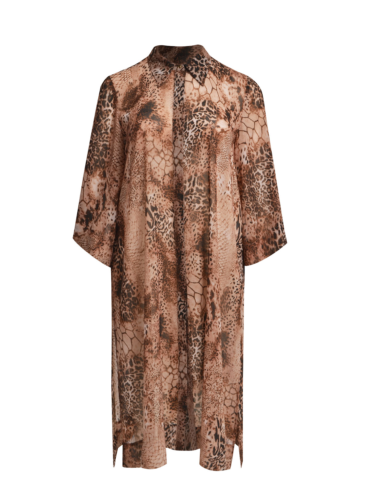 Μακρύ πουκάμισο μουσελίνα με snake print