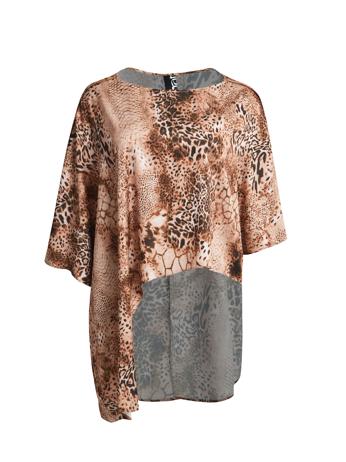 Μπλούζα σατέν poncho με snake print