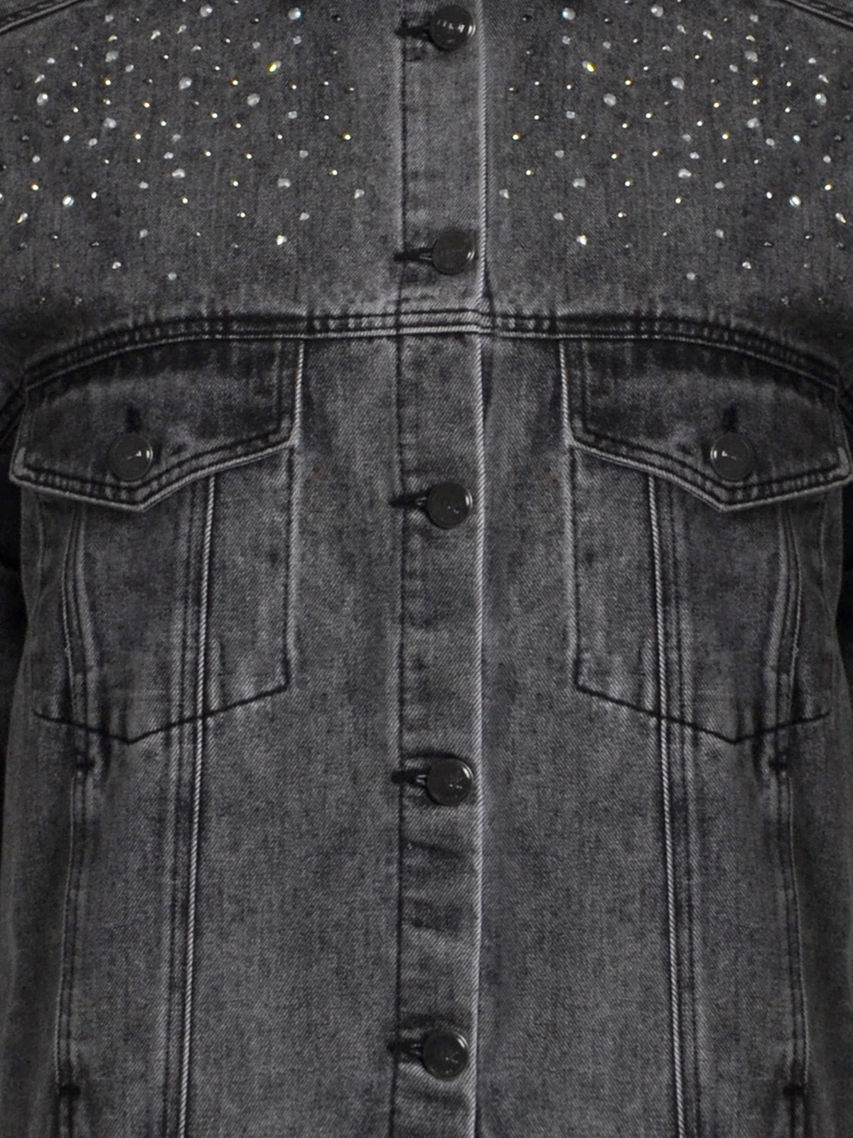 Τζιν τζάκετ με strass λεπτομέρειες φωτογραφία