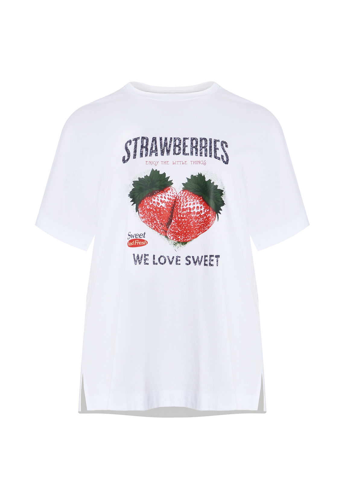 Βαμβακερό t-shirt με στάμπα φράουλας φωτογραφία