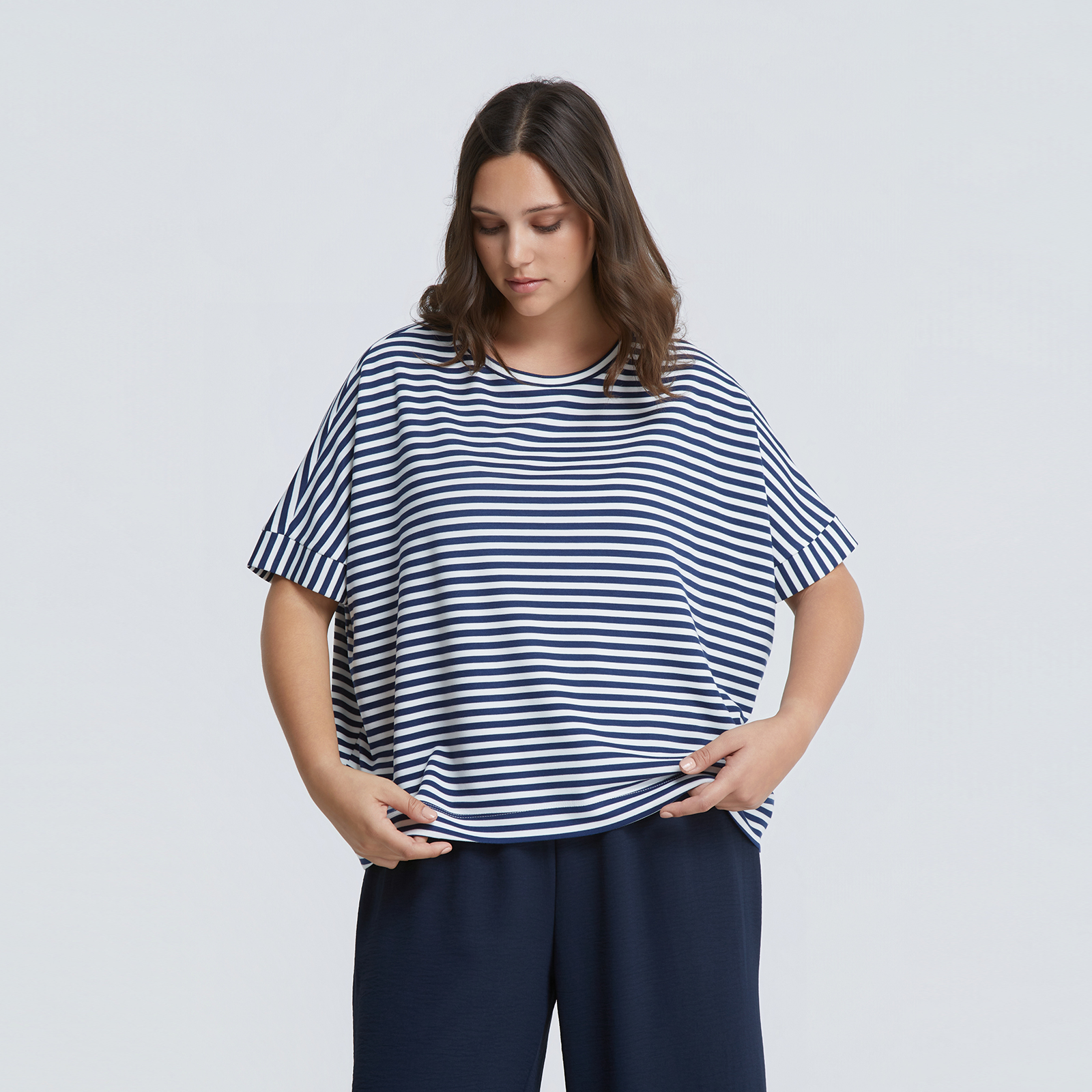 MAT FASHION Ριγέ μπλούζα σε boxy γραμμή