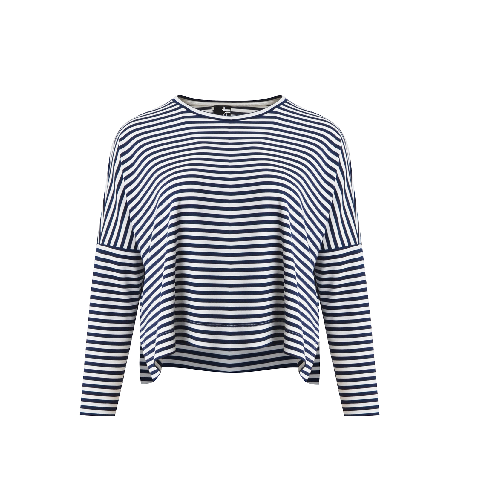 Striped long-sleeve viscose-blend top