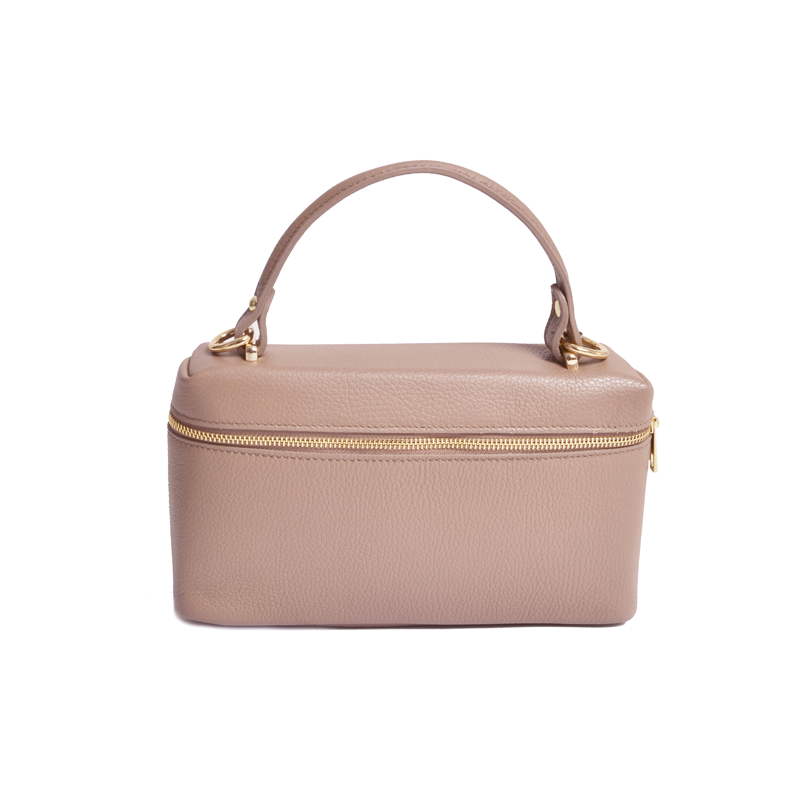 Structured leather top-handle bag