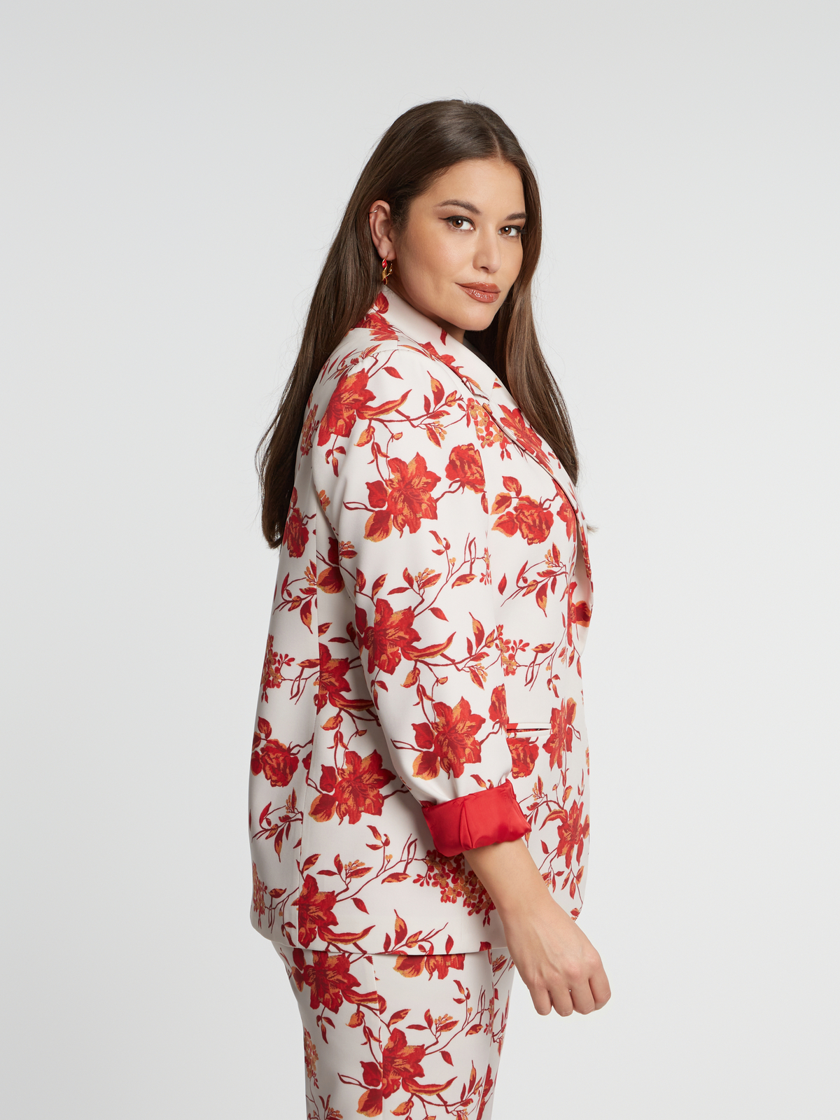 Tailored σακάκι με φλοράλ σχέδιο φωτογραφία