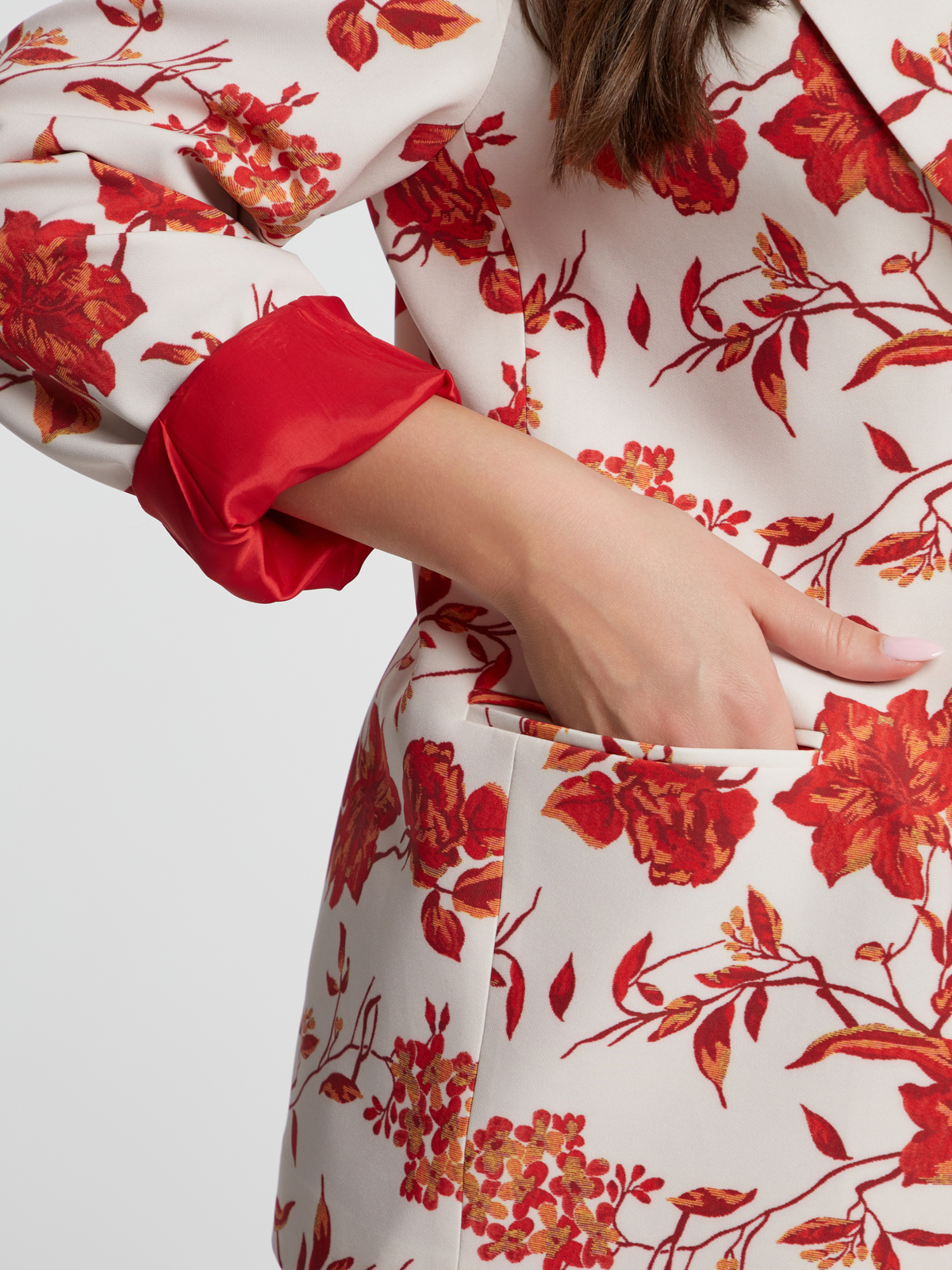 Tailored σακάκι με φλοράλ σχέδιο φωτογραφία