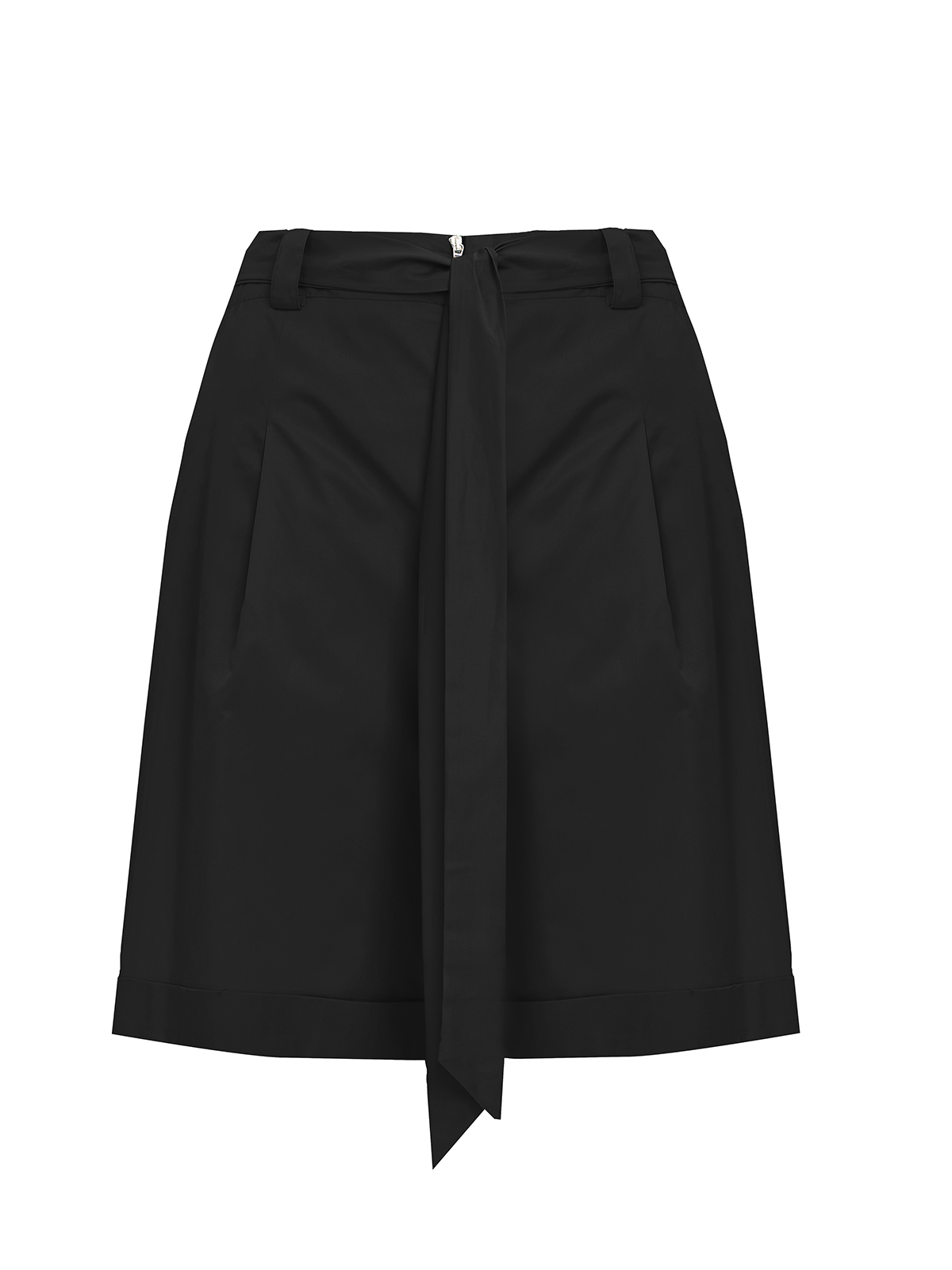 Ψηλόμεση βερμούδα βισκόζη/λινό με ζώνη φωτογραφία