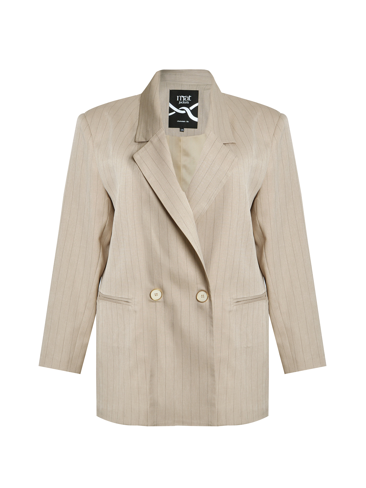 Σταυρωτό σακάκι με ρίγες φωτογραφία