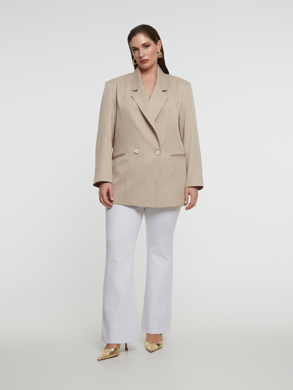 Σταυρωτό σακάκι με ρίγες φωτογραφία