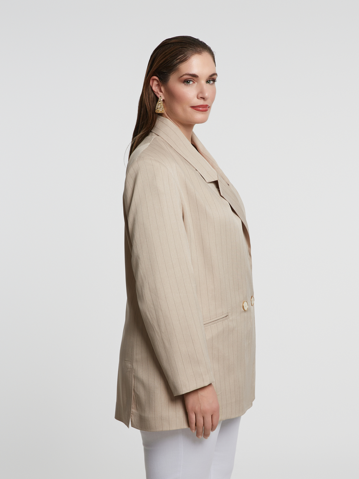 Σταυρωτό σακάκι με ρίγες φωτογραφία