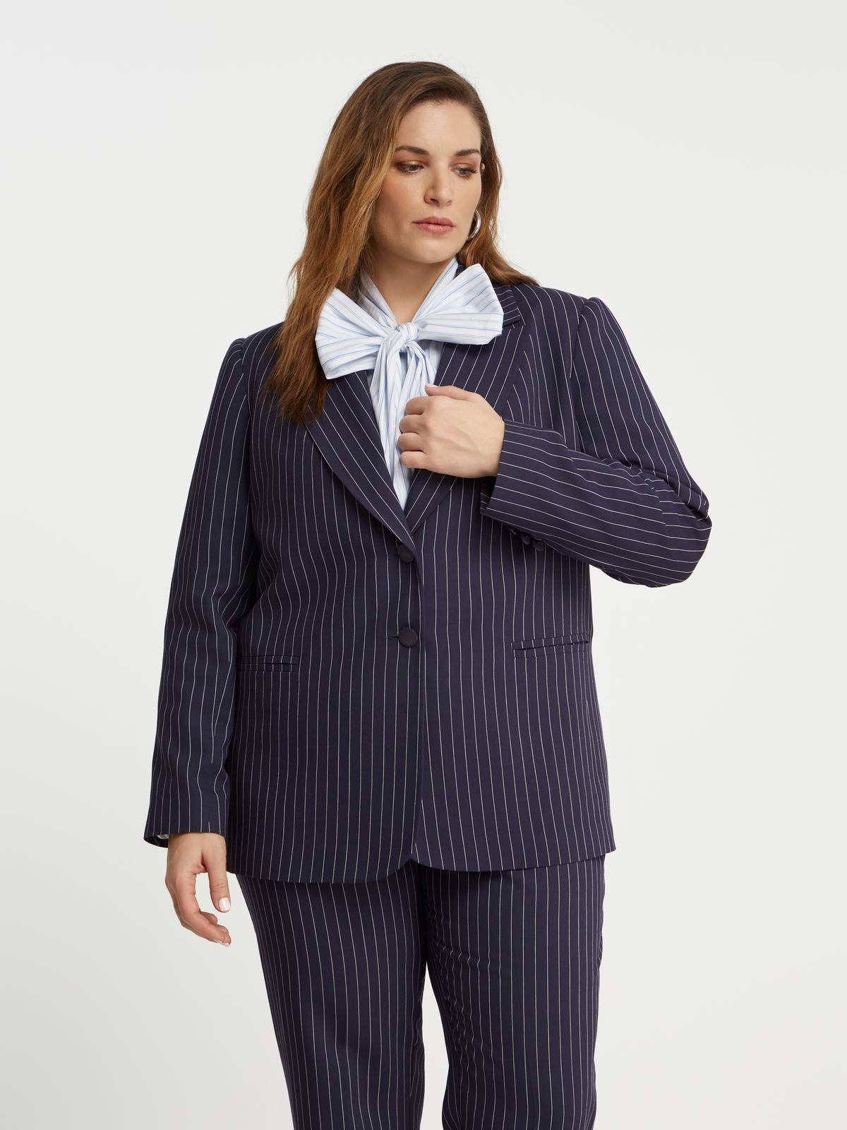 Tailored σακάκι με ριγέ μοτίβο φωτογραφία