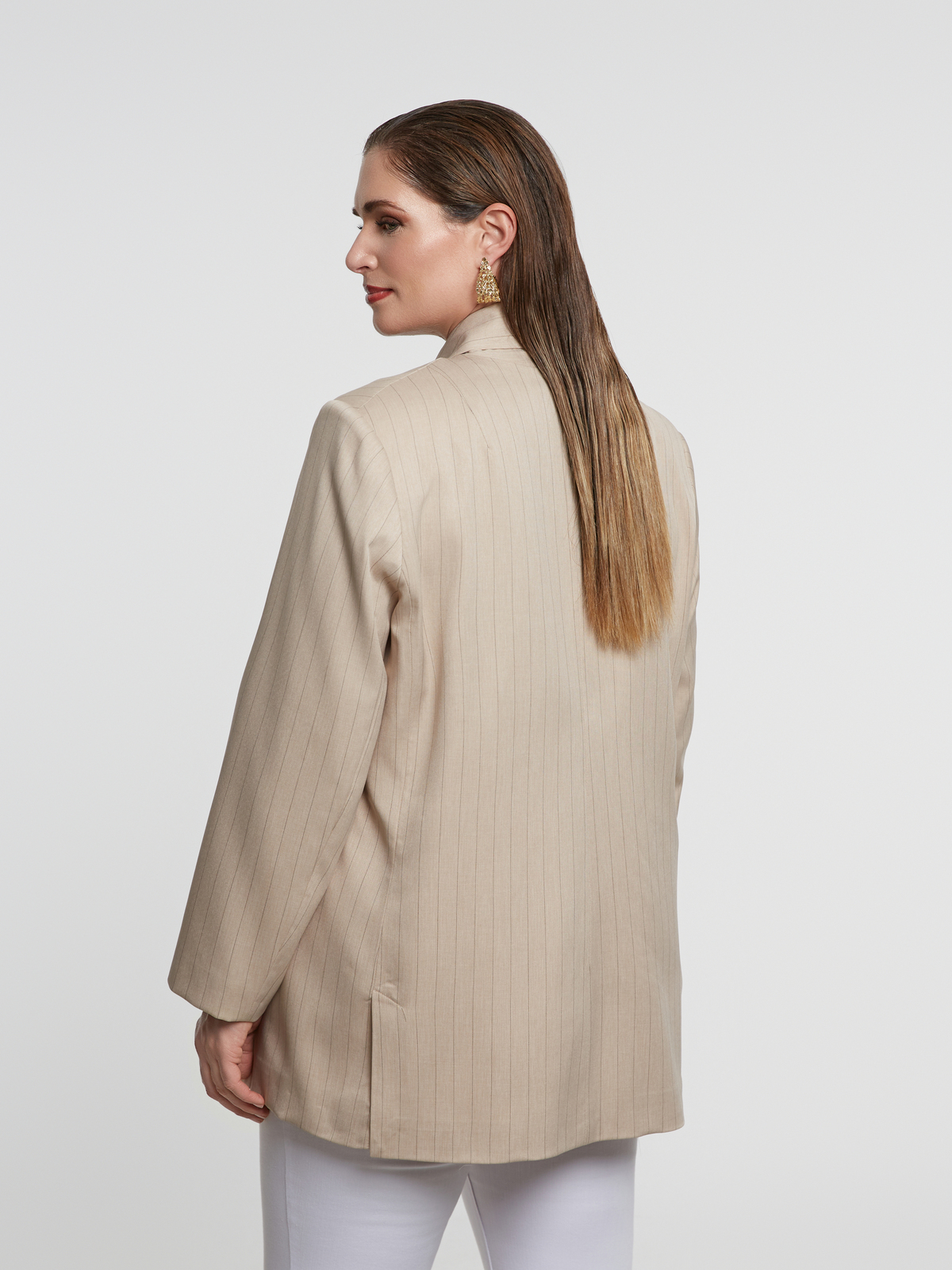 Σταυρωτό σακάκι με ρίγες φωτογραφία