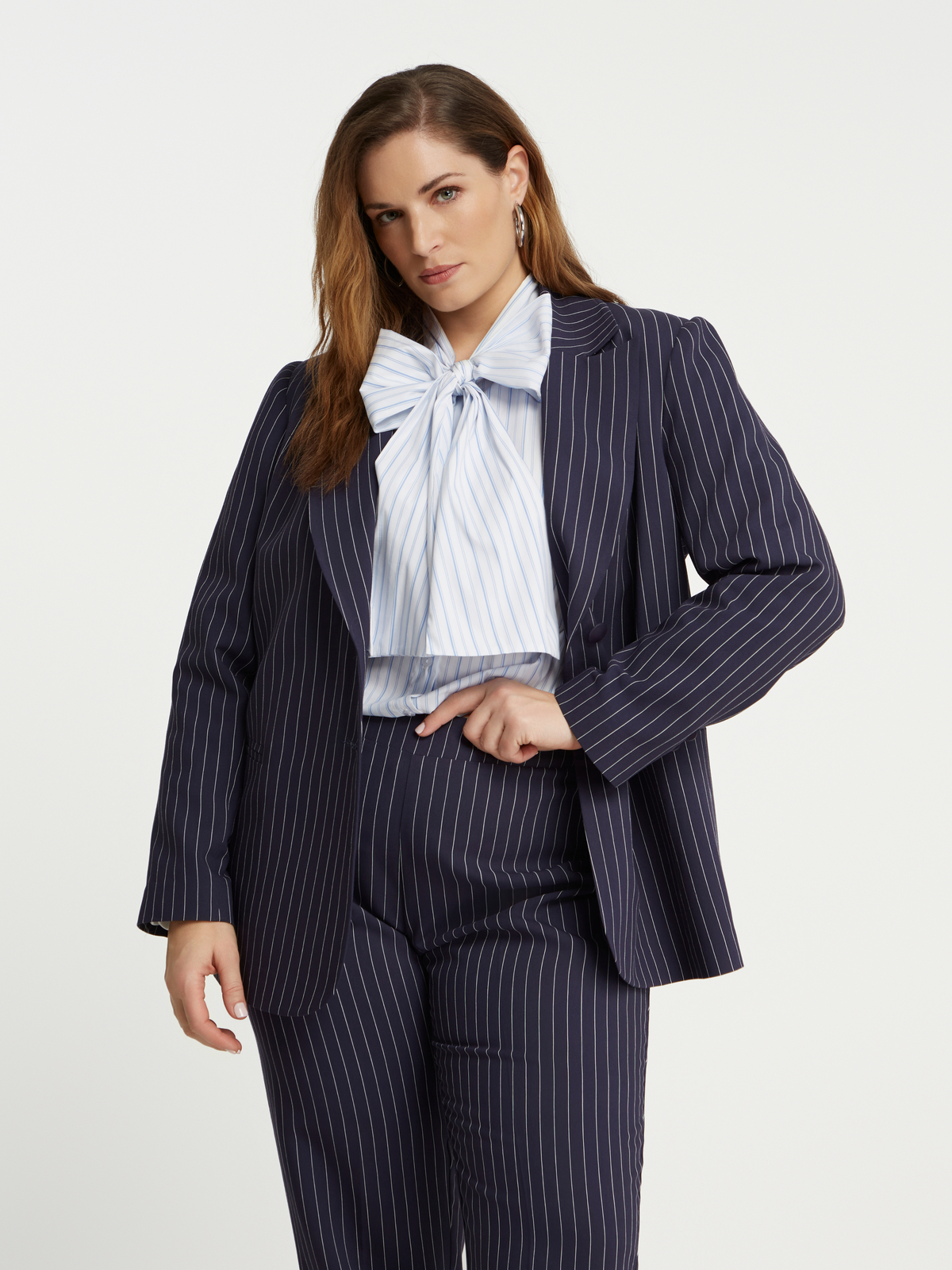 Tailored σακάκι με ριγέ μοτίβο φωτογραφία