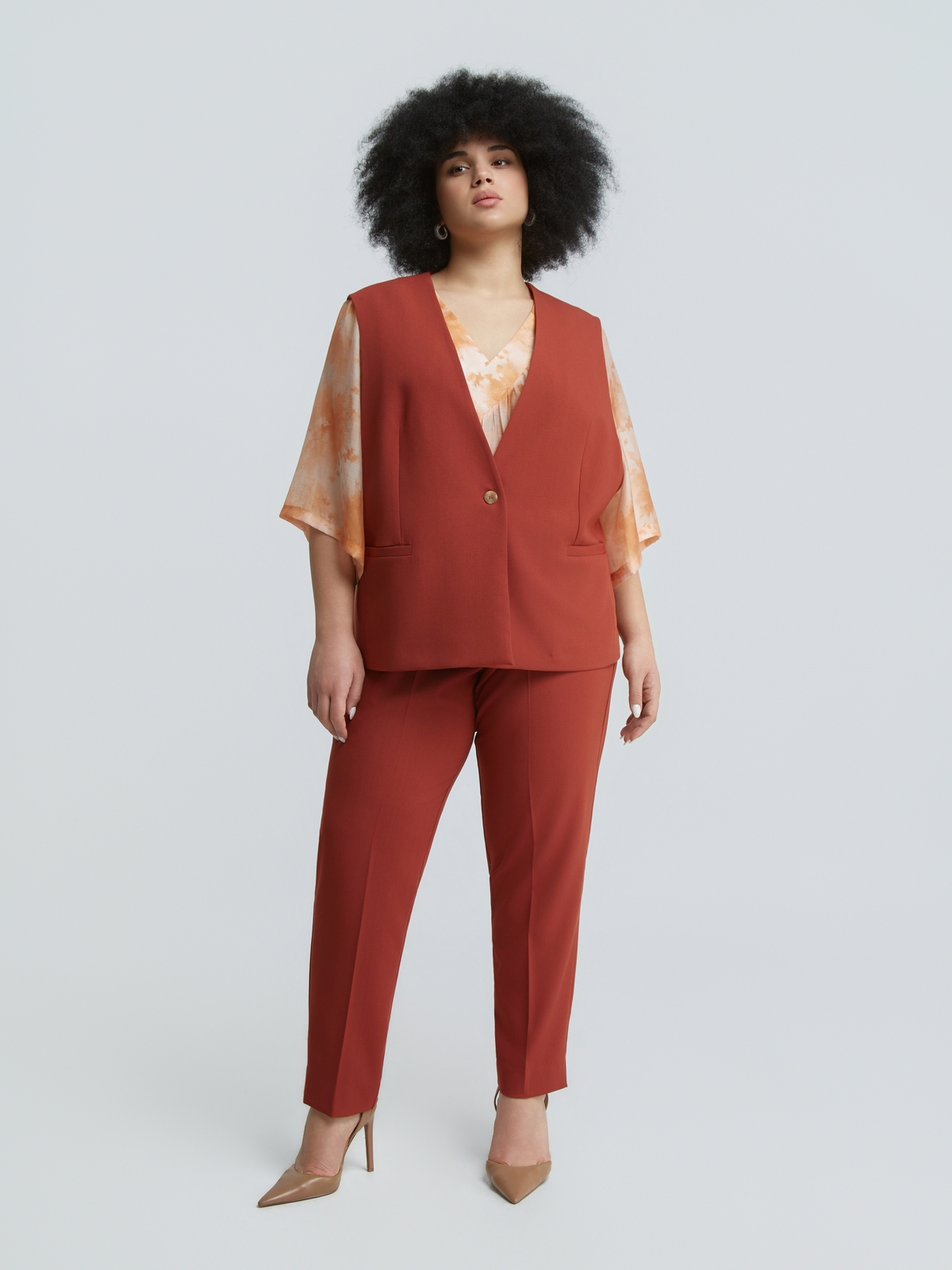 Tailored γιλέκο με κουμπί φωτογραφία