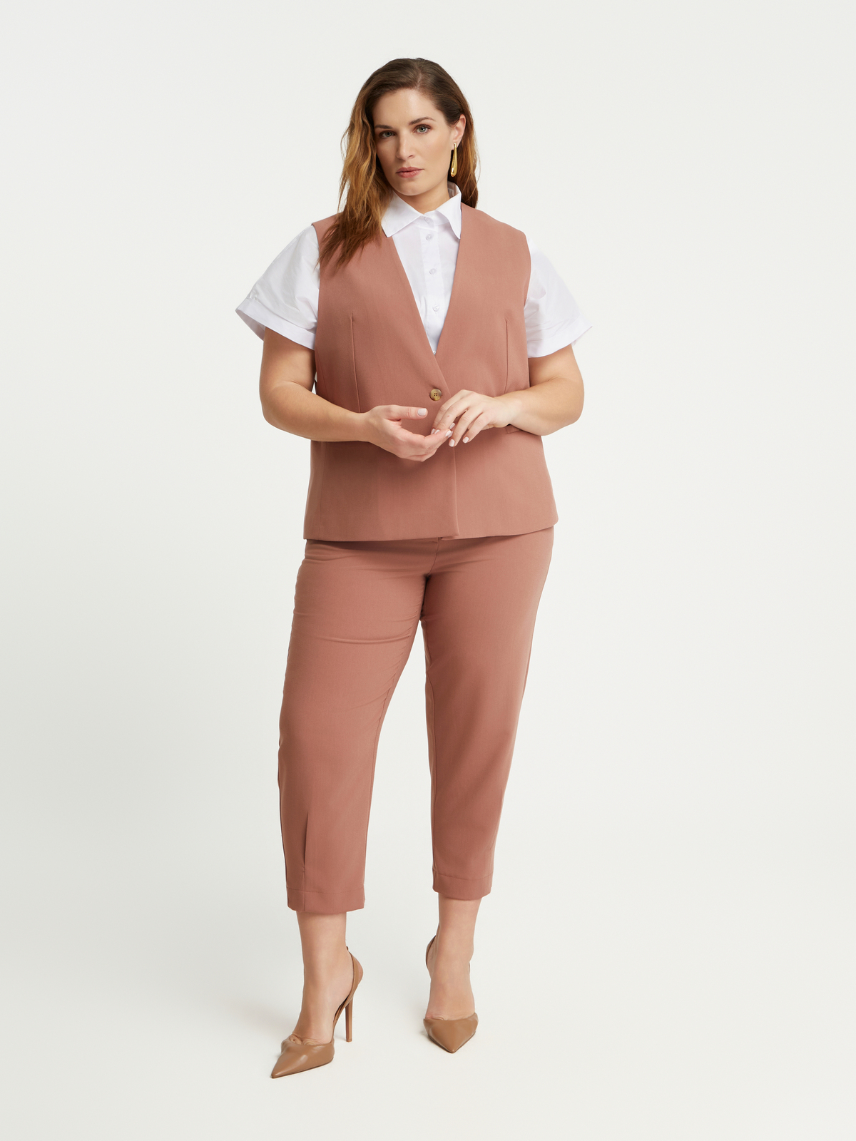 Tailored γιλέκο με κουμπί φωτογραφία