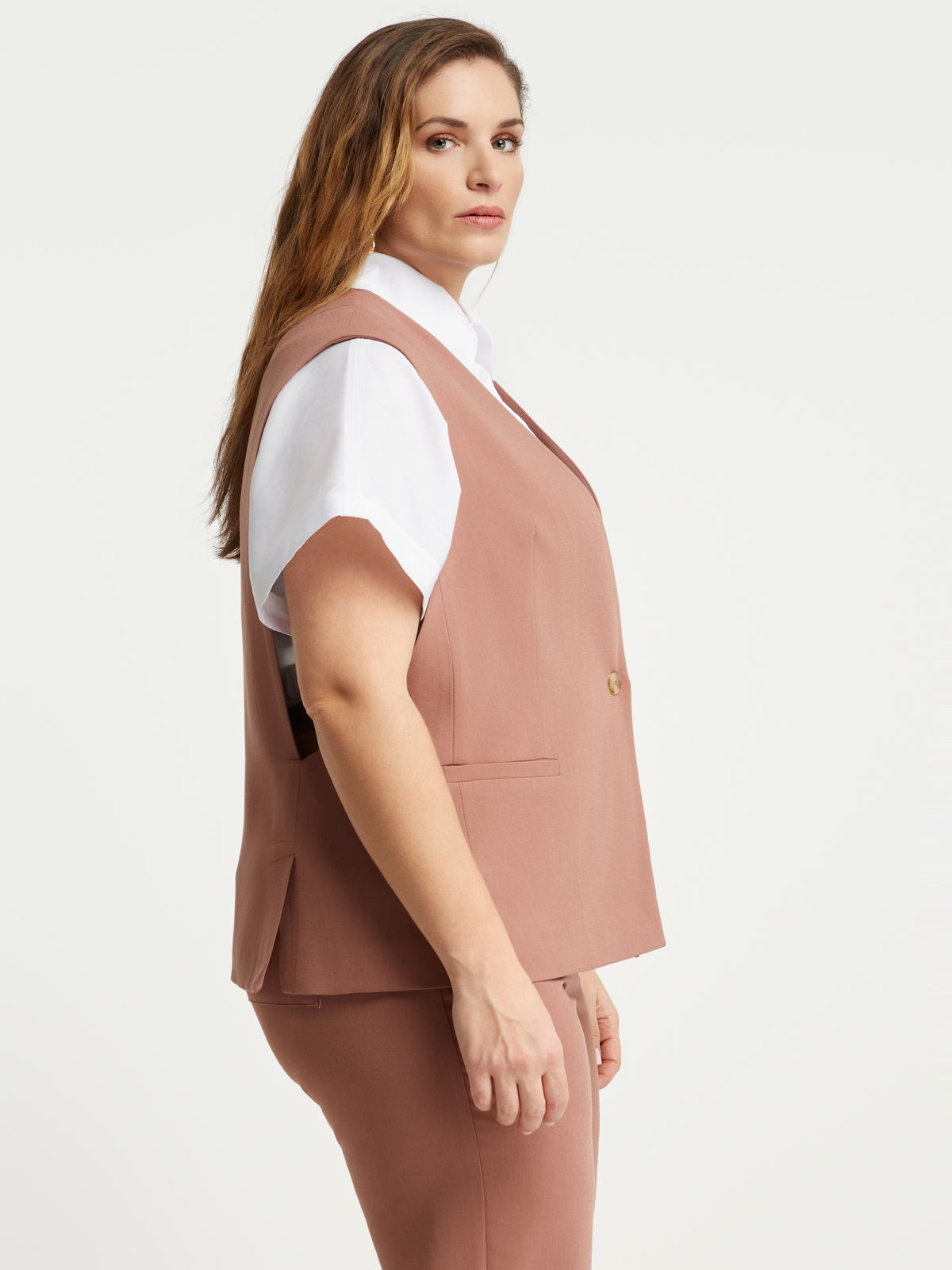 Tailored γιλέκο με κουμπί φωτογραφία