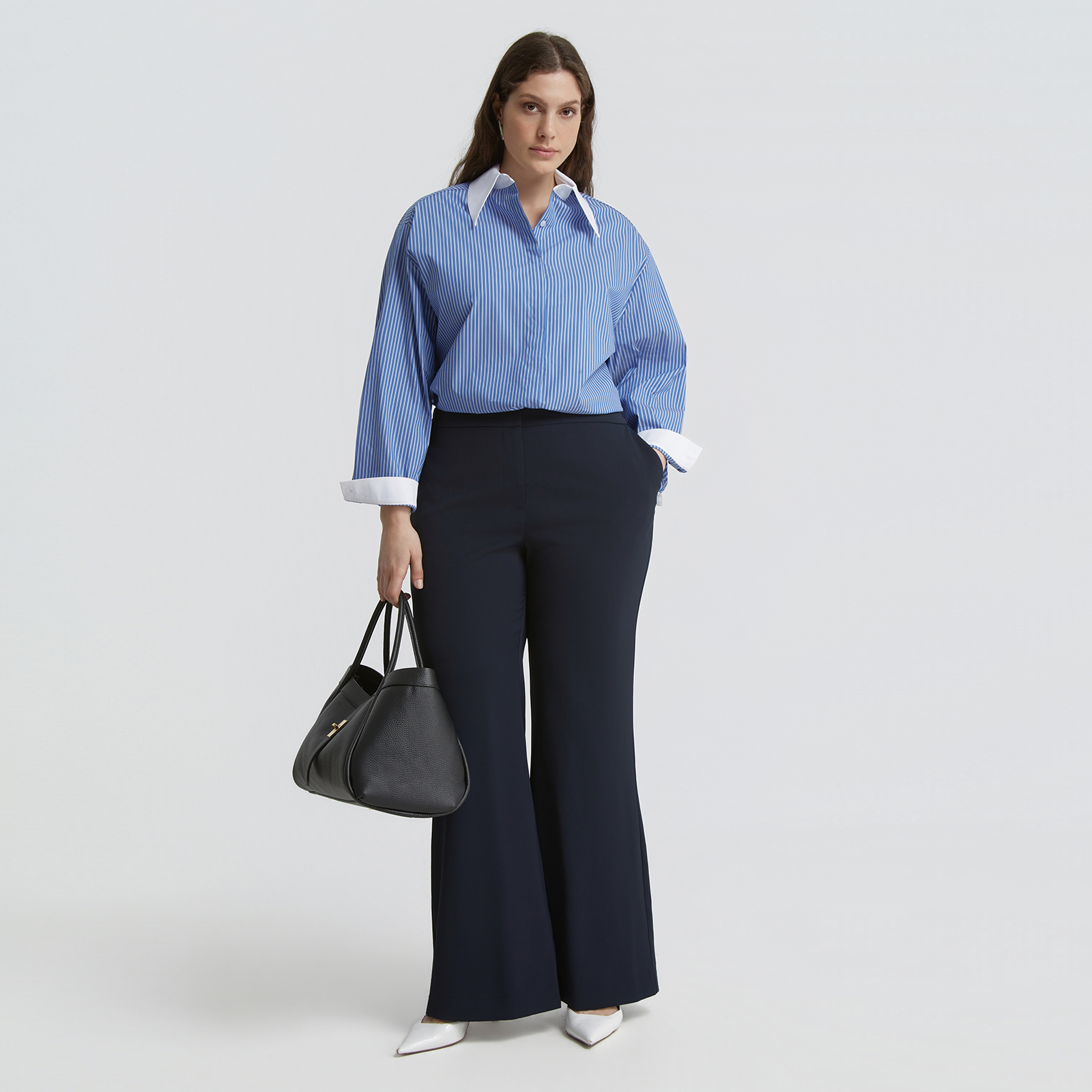 Tailored wide-leg trousers