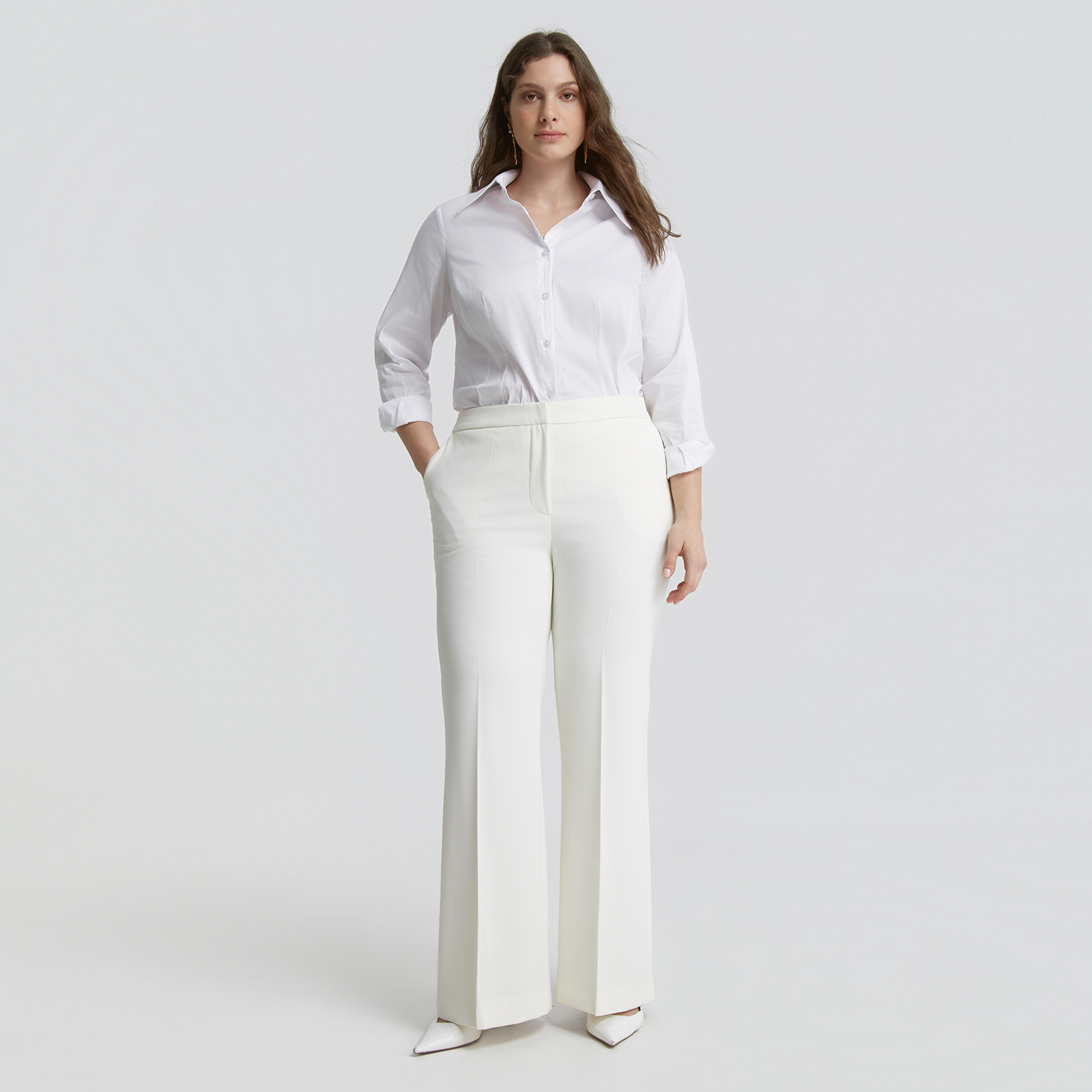 Tailored wide-leg trousers