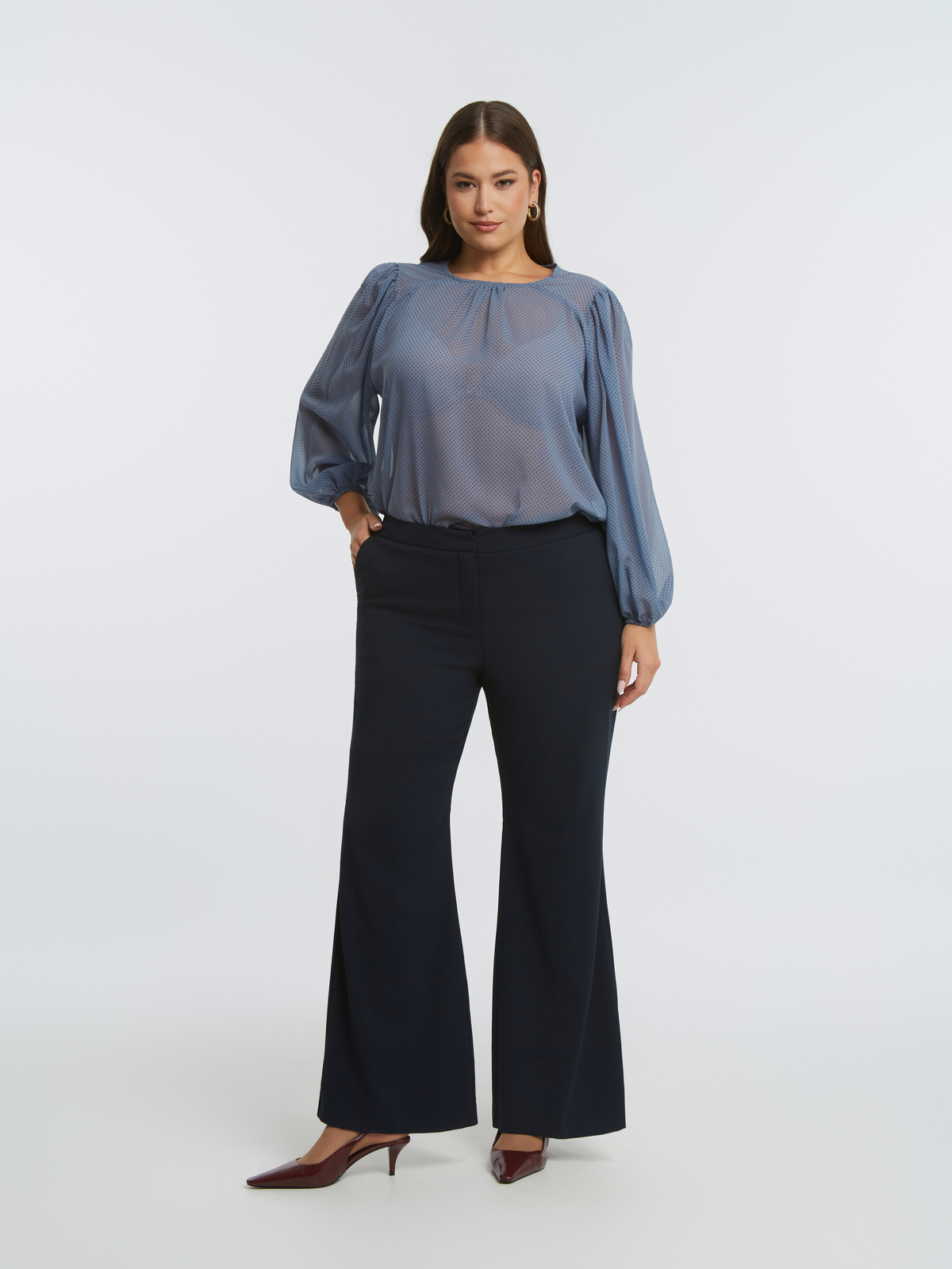 Wide-leg παντελόνι φωτογραφία