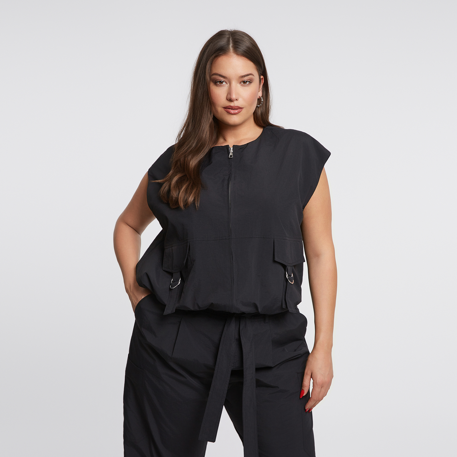 MAT FASHION Γιλέκο με φερμουάρ και utility τσέπες