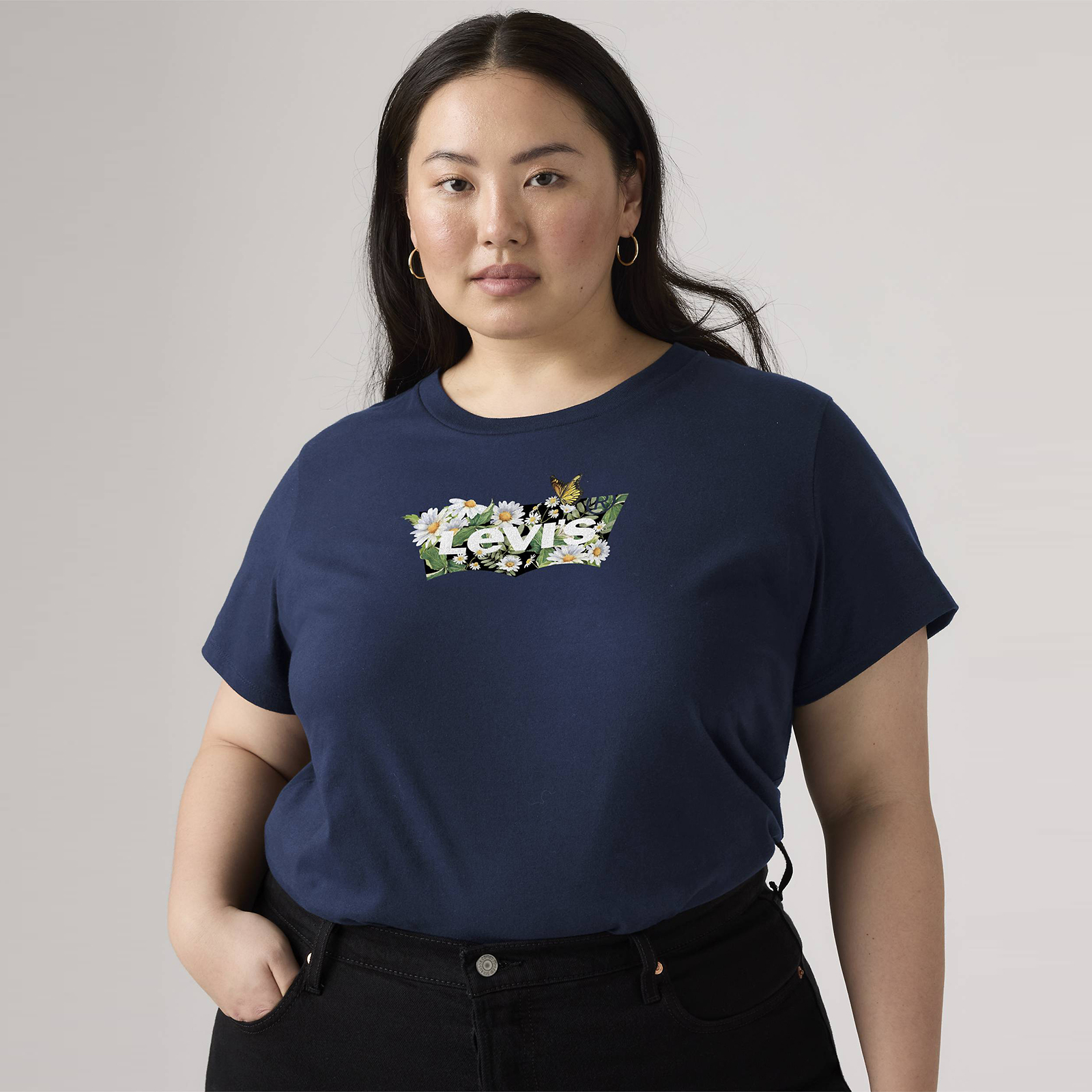The Perfect Tee Daisy Navy Blue