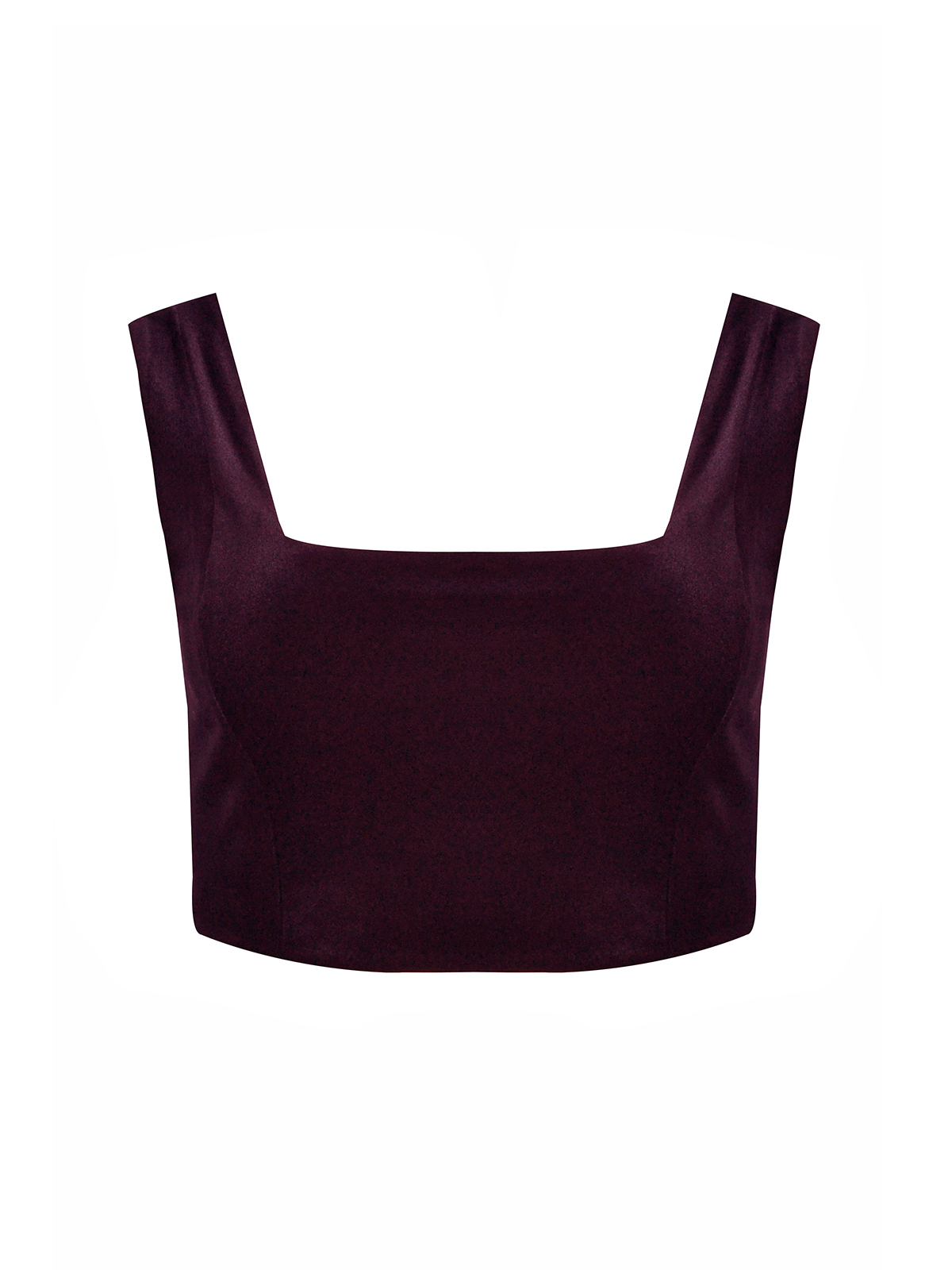 Βελούδινο κροπ τοπ με τετράγωνη λαιμόκοψη φωτογραφία