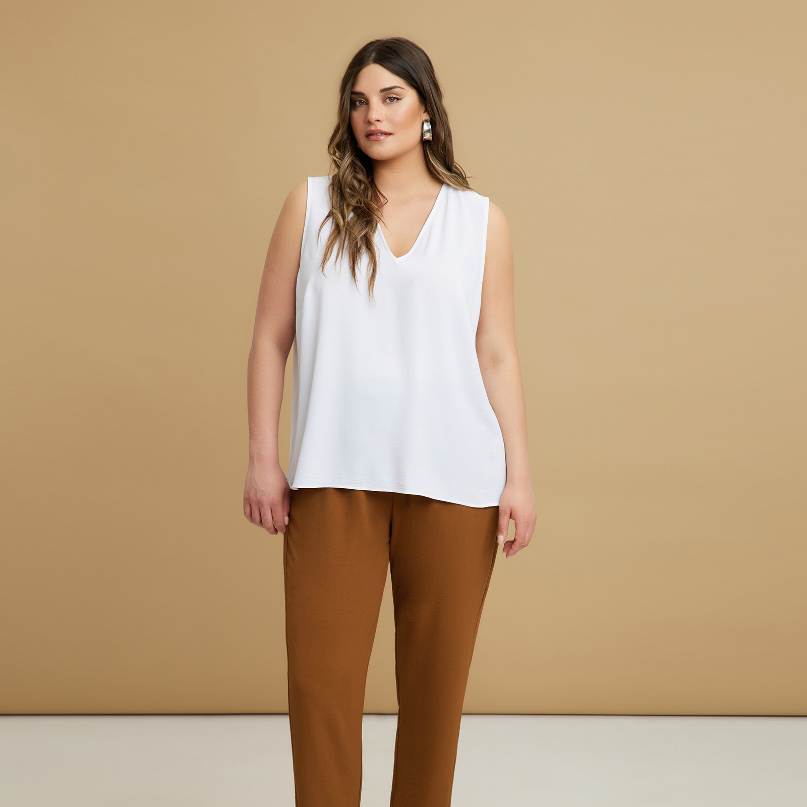 MAT FASHION Μπλούζα αμάνικη κρεπ airwashed
