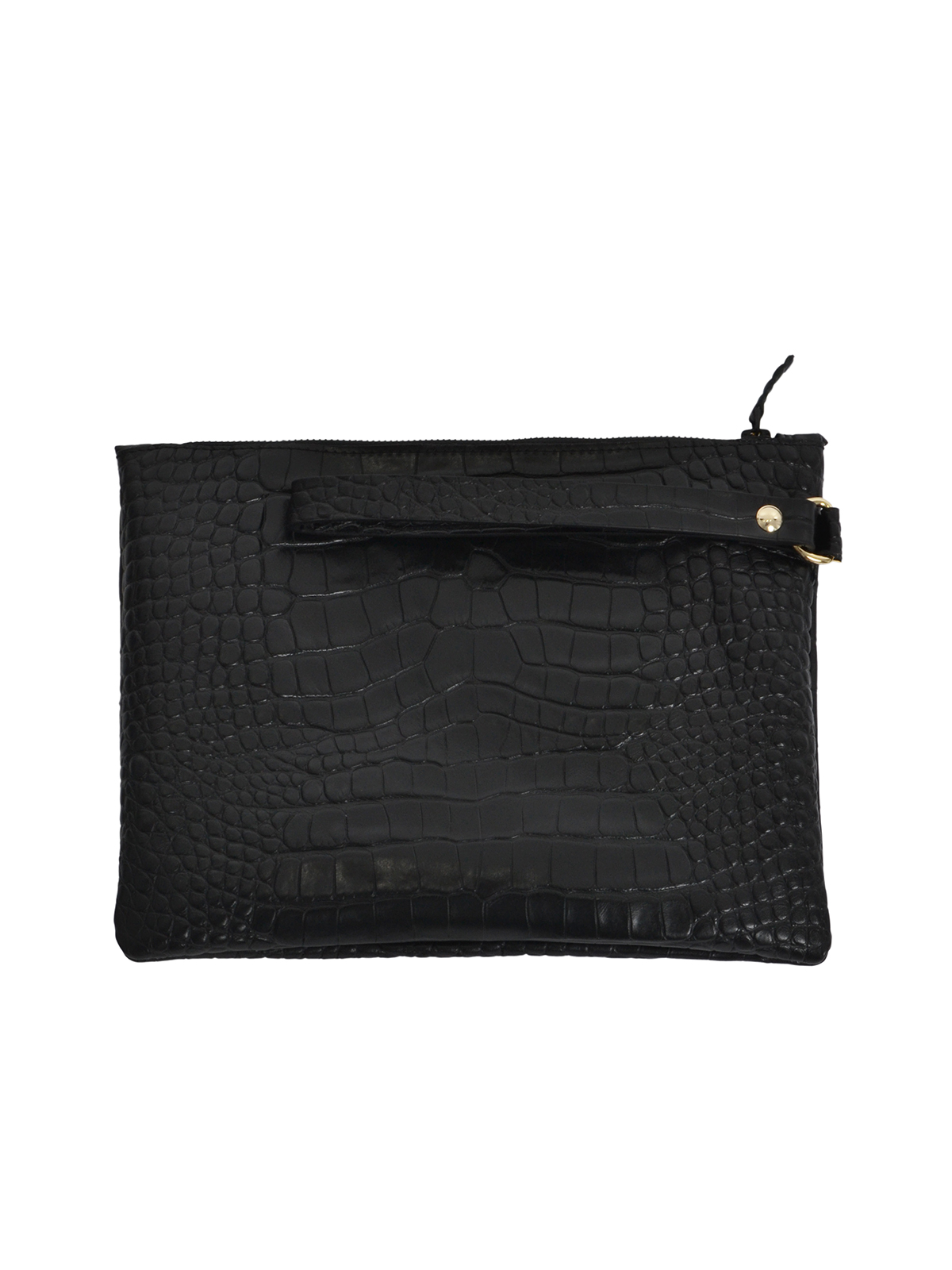 Δερμάτινο clutch με ανάγλυφη croco υφή και λουράκι φωτογραφία