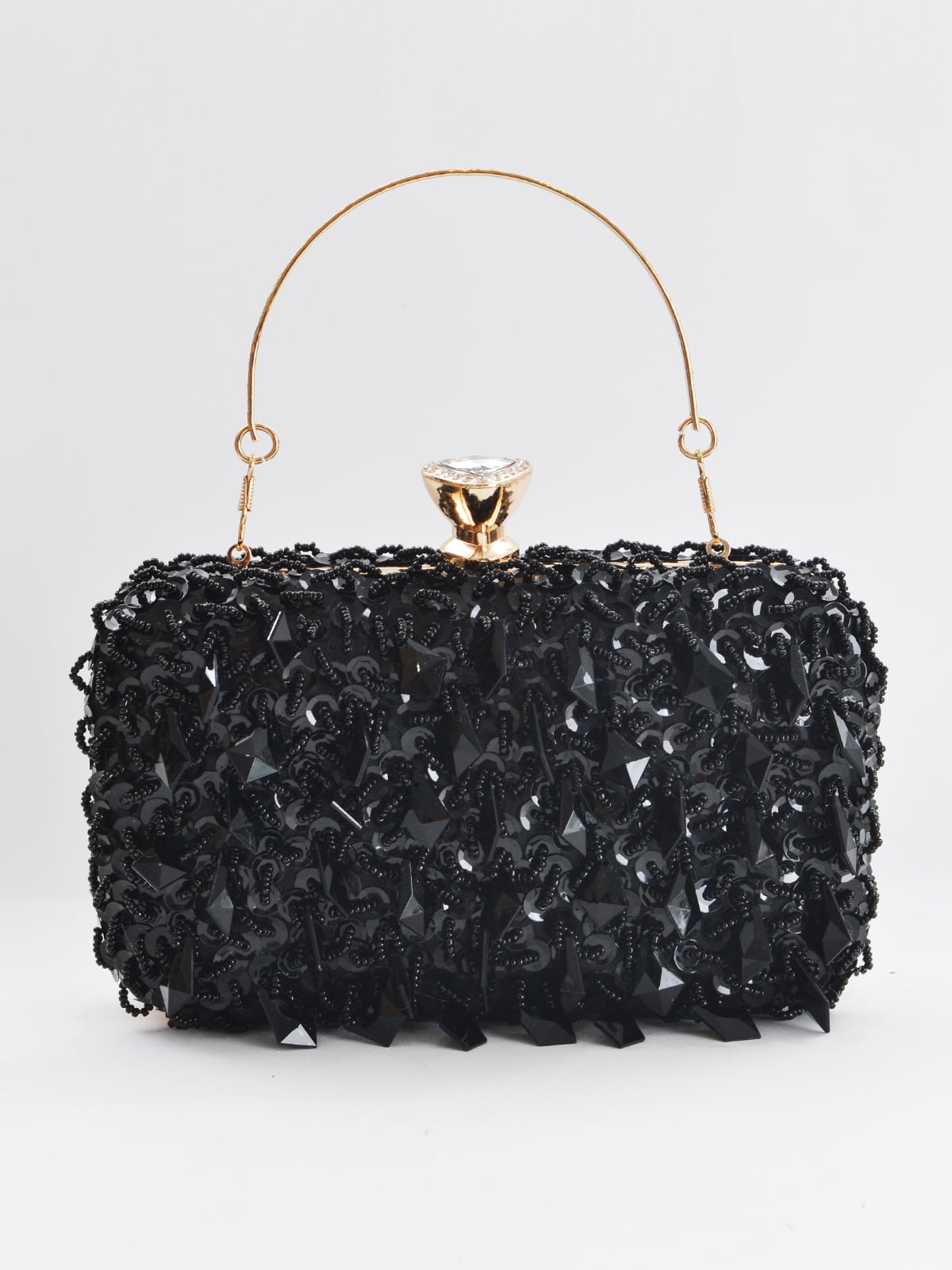 Τσάντα φάκελος με χάντρες & κούμπωμα με κόσμημα φωτογραφία