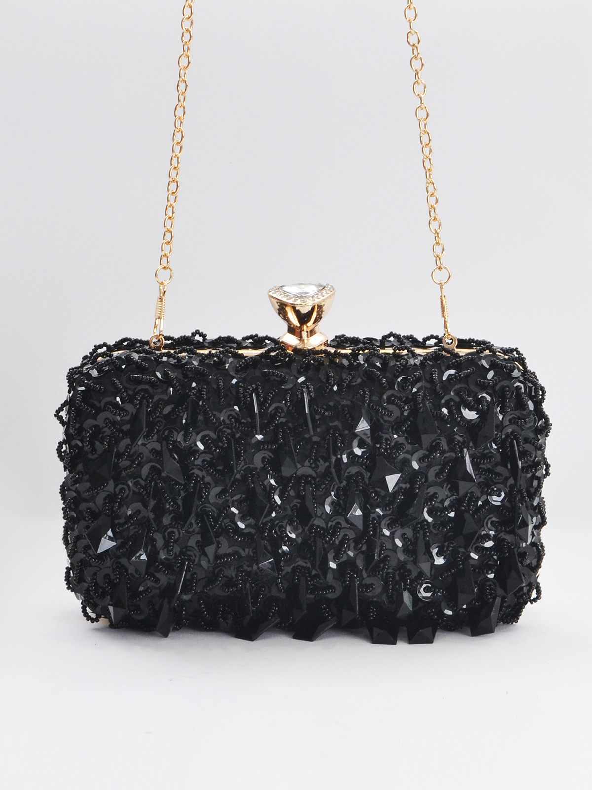 Τσάντα φάκελος με χάντρες & κούμπωμα με κόσμημα φωτογραφία