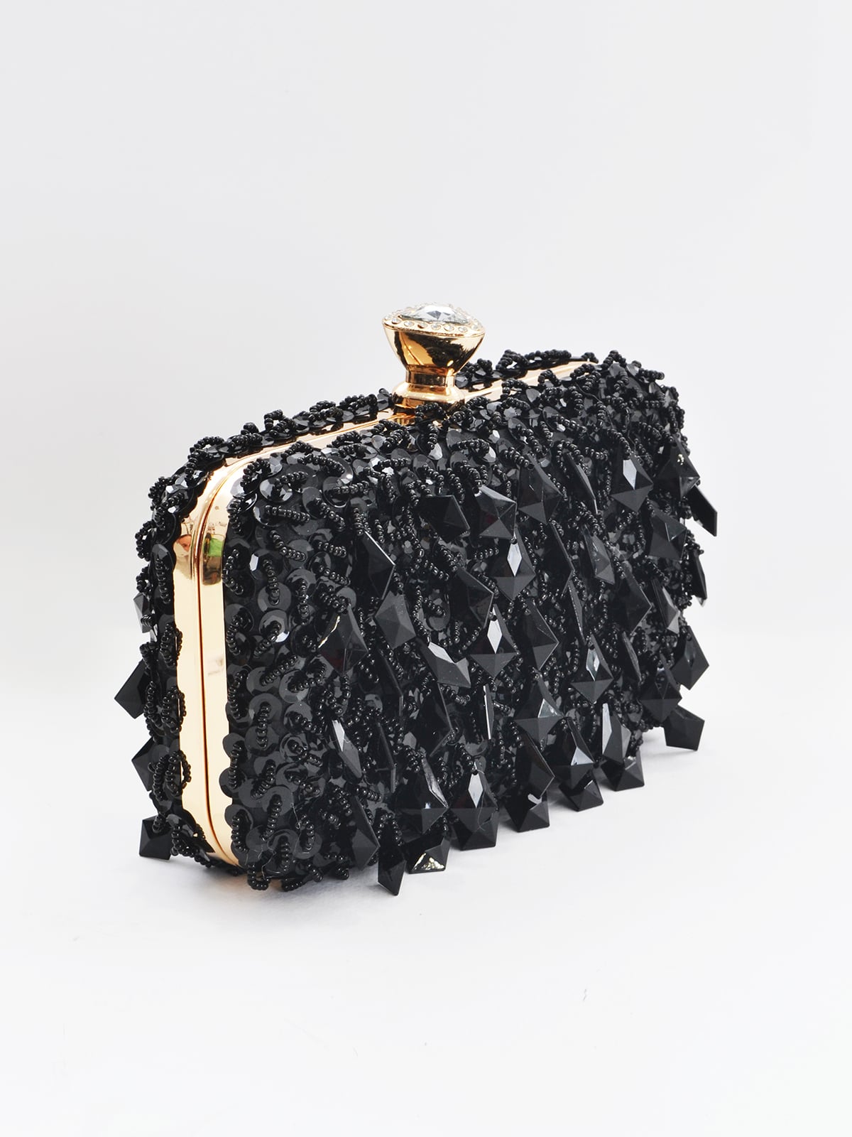 Τσάντα φάκελος με χάντρες & κούμπωμα με κόσμημα φωτογραφία